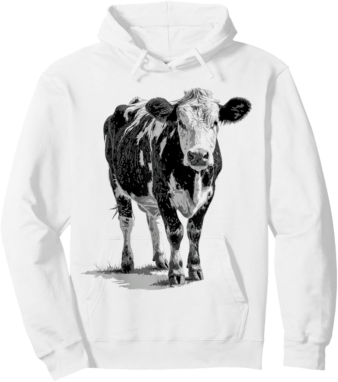 Cow Animal Print Motif Drawing Artwork Cow Hoodie - Hoodie | White