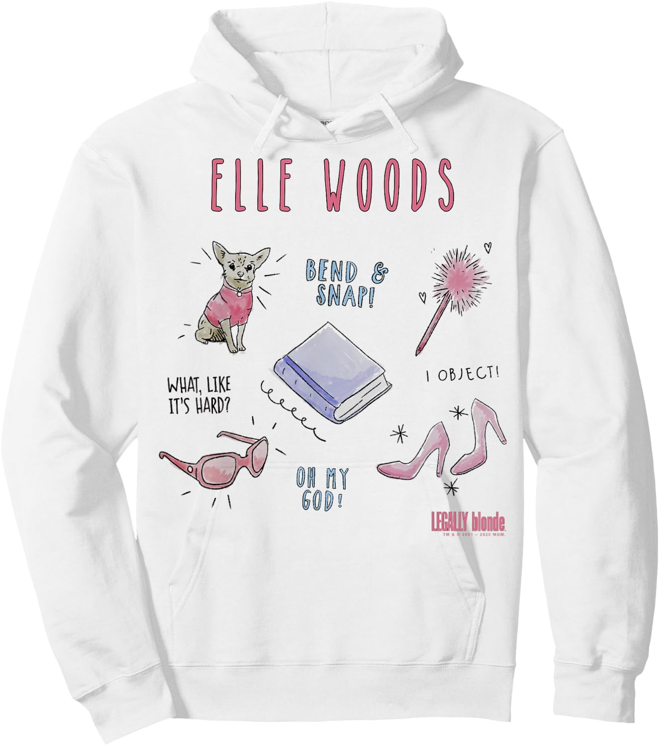 Legally Blonde Elle Woods Sketches Hoodie - Hoodie | White