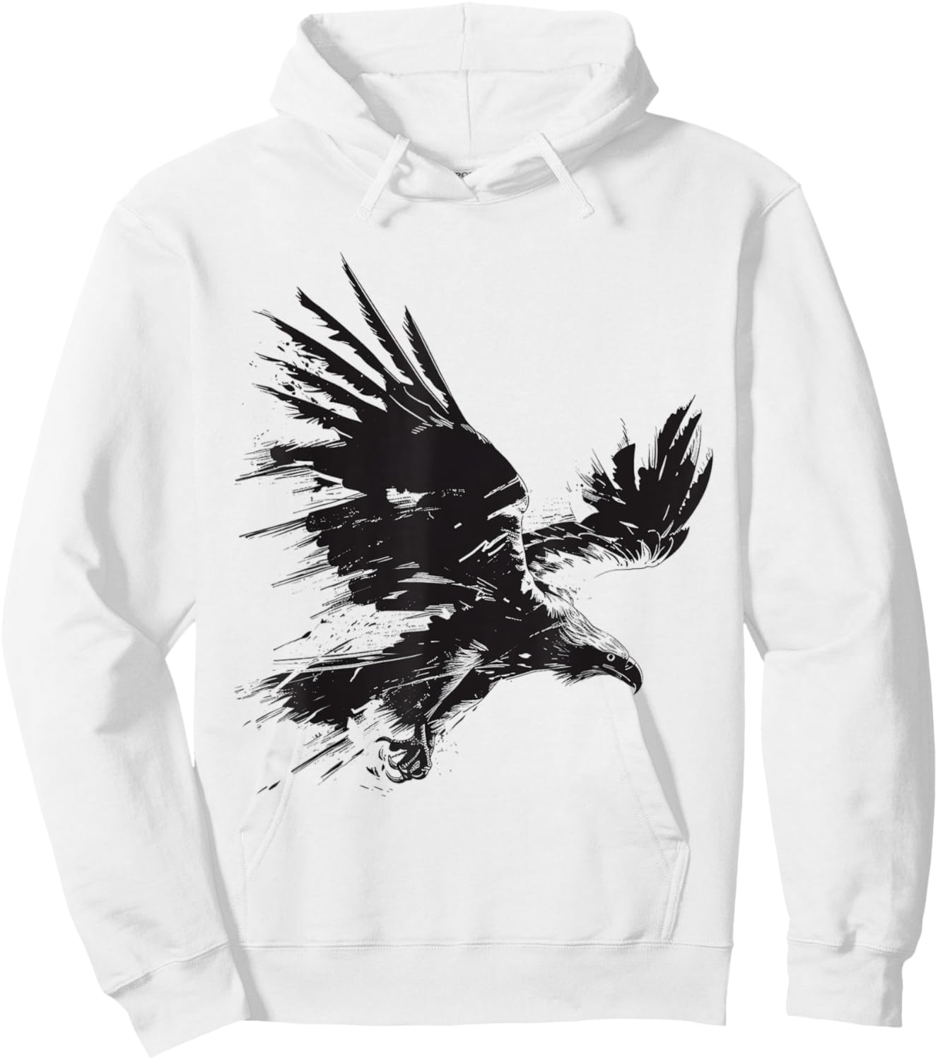 Eagle Animal Print Graphic Drawing Painting Eagle Hoodie - Hoodie | White