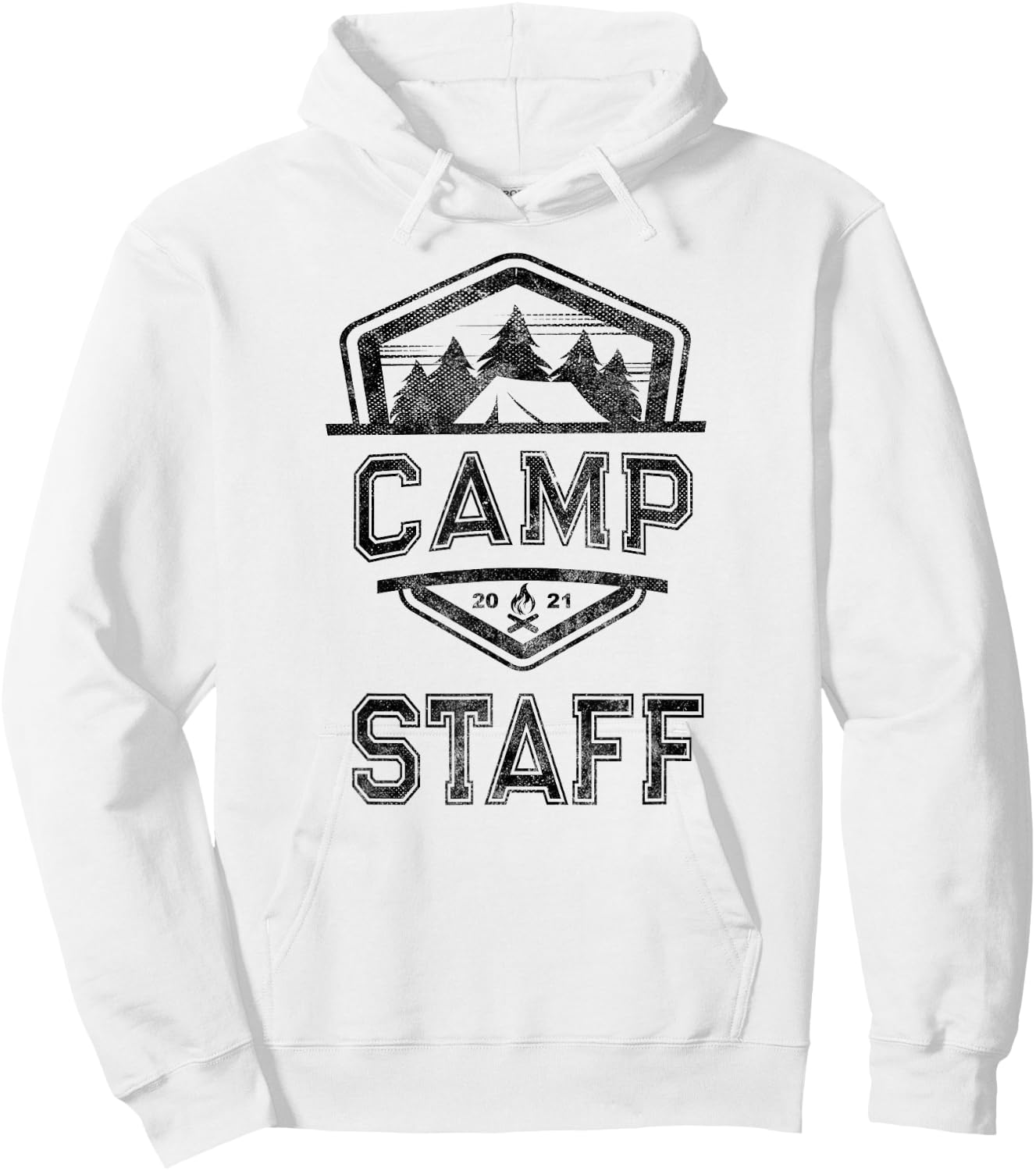 Vintage CAMP STAFF Campground Crew Counselor Nurse Host Team Hoodie - Hoodie | White