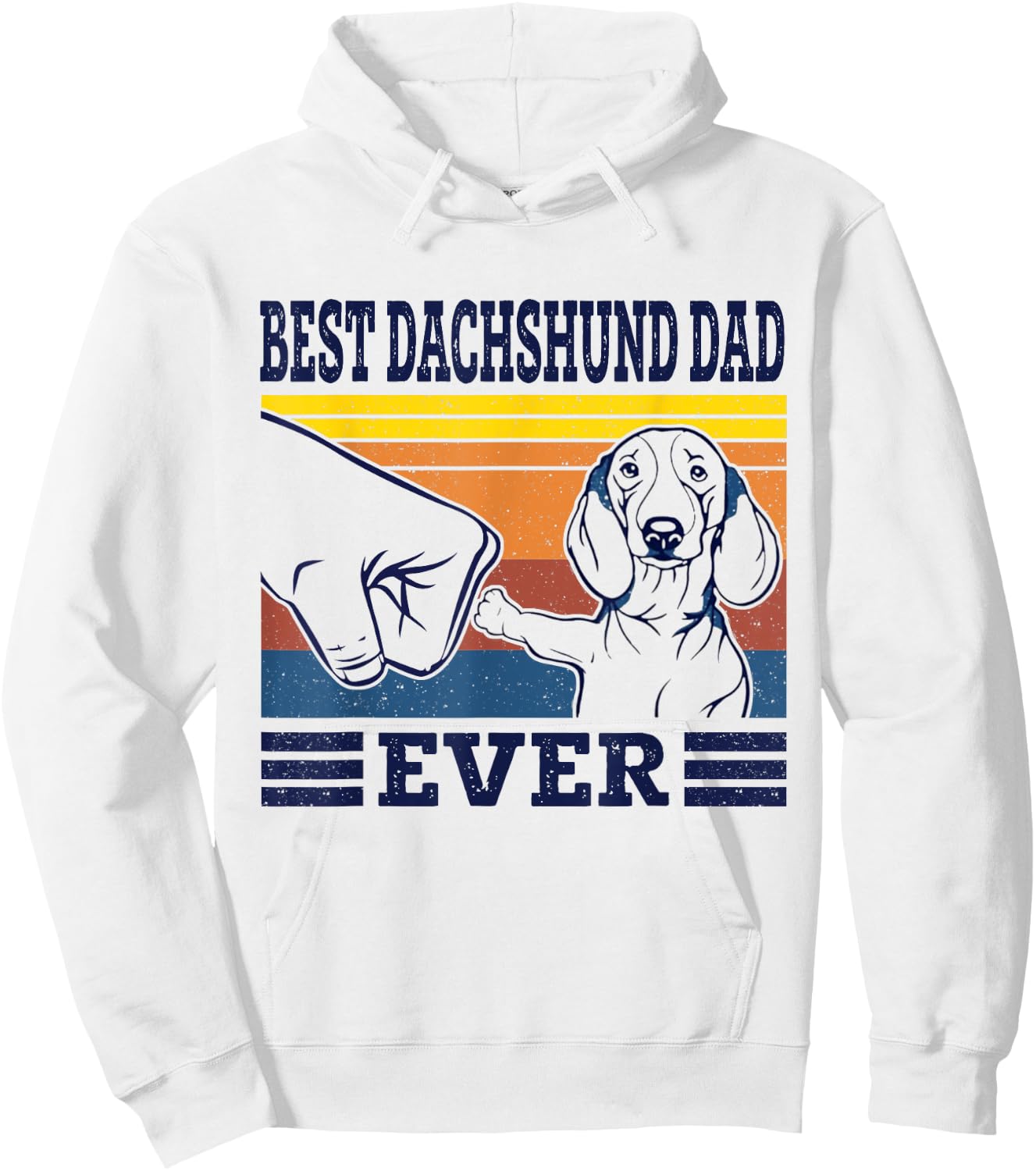 Best Dachshund Dad Ever Dog Vintage Animal Lovers Gifts Hoodie - Hoodie | White