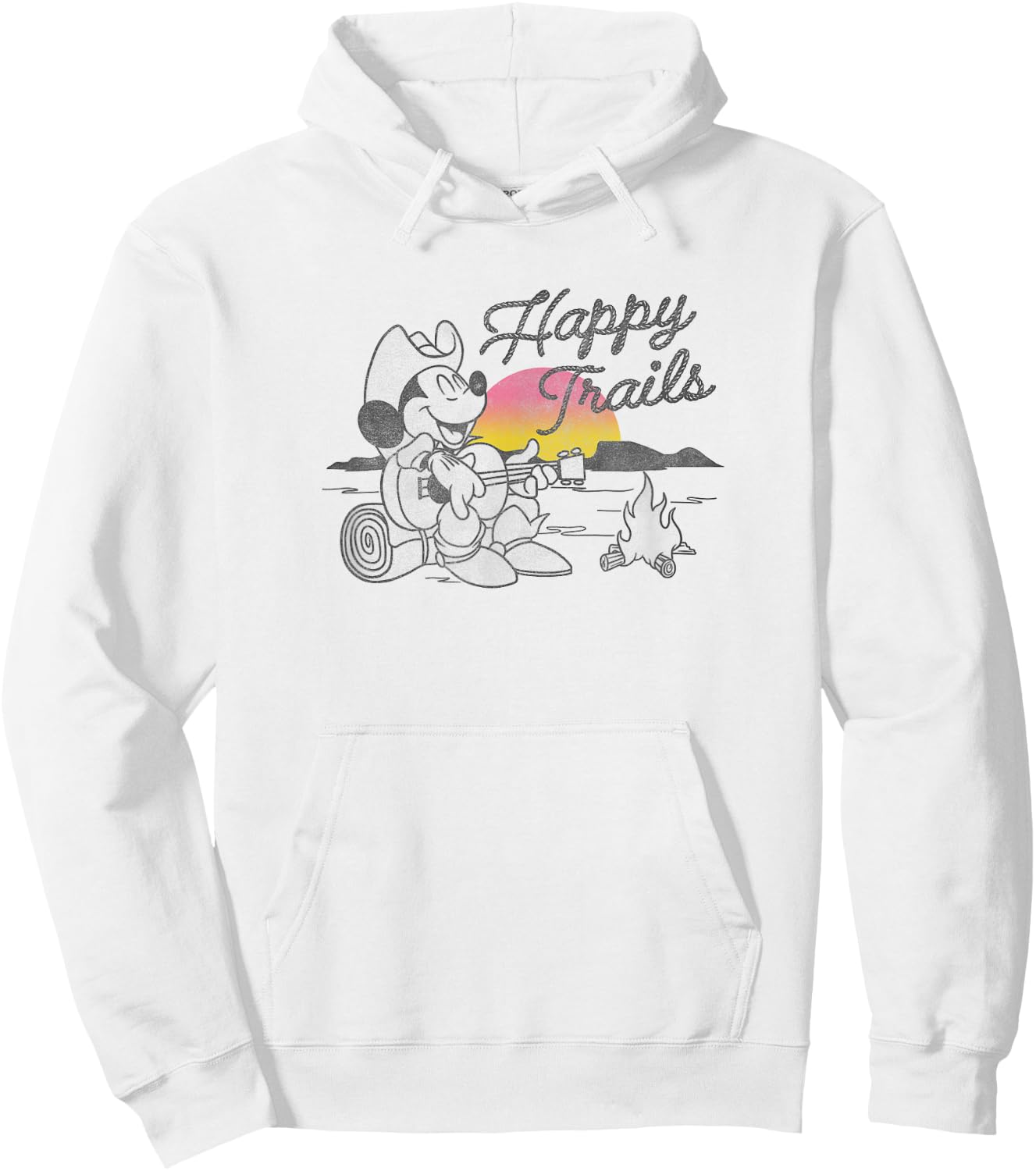 Disney Mickey Happy Trails Color Pop Sunset Camping Hoodie - Hoodie | White