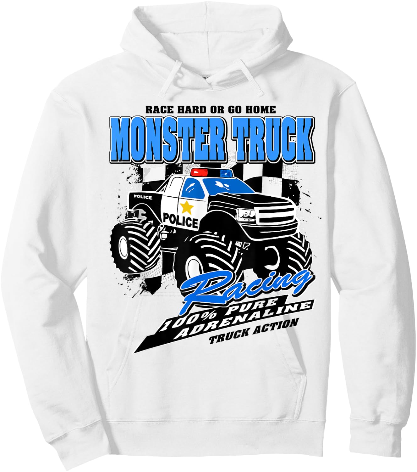 Police monster truck Hoodie - Hoodie | White
