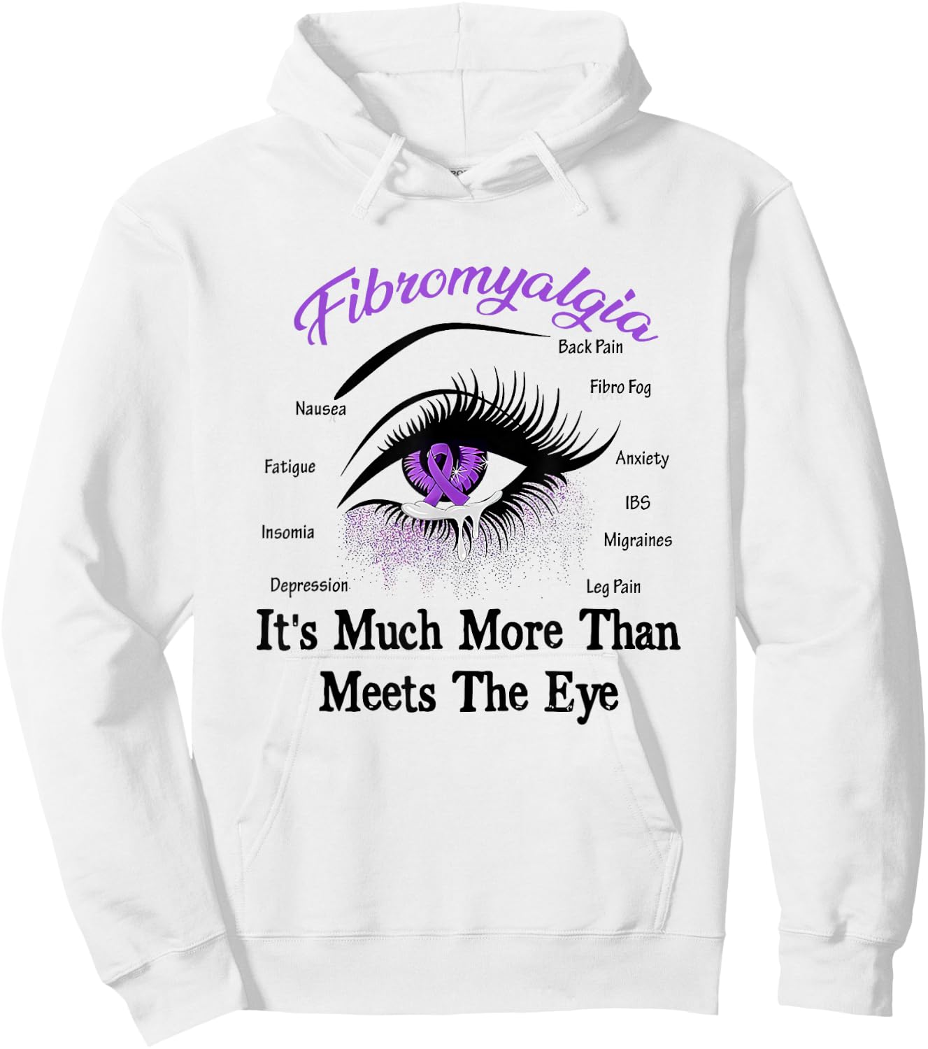 Fibromyalgia Awareness Eye - Woman Eye Hoodie - Hoodie | White