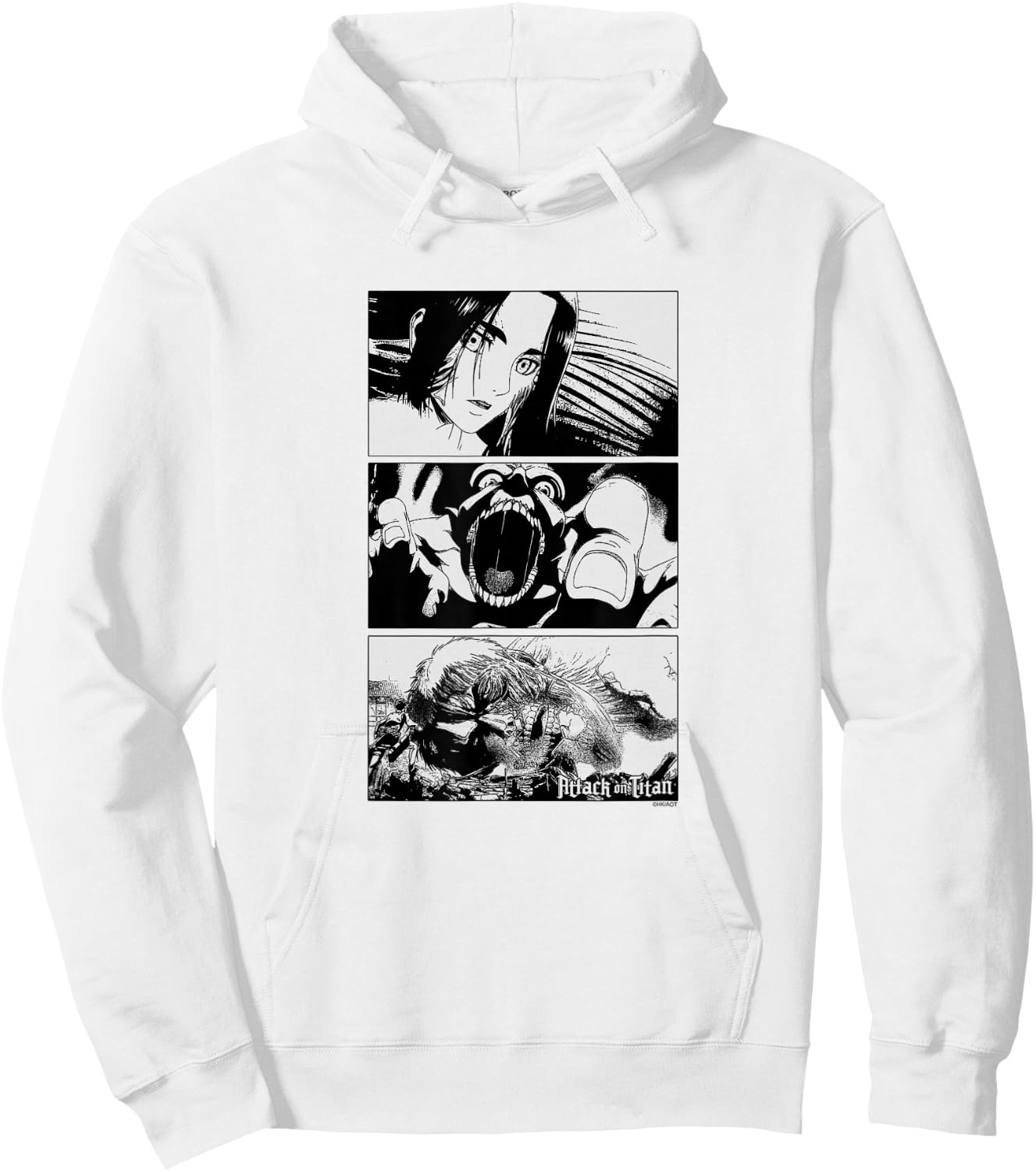 Attack on Titan Season 3 Stacked Scenes Black and White Hoodie - Hoodie | White
