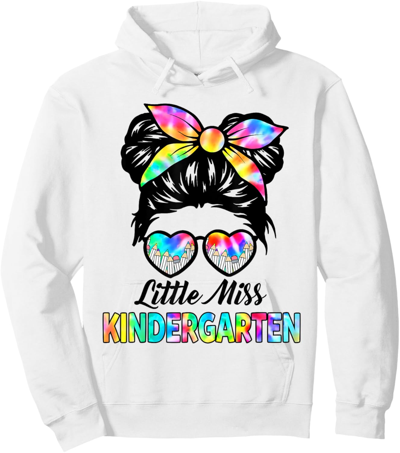 Little Miss KINDERGARTEN First Day Back To School Girls Kids Hoodie - Hoodie | White