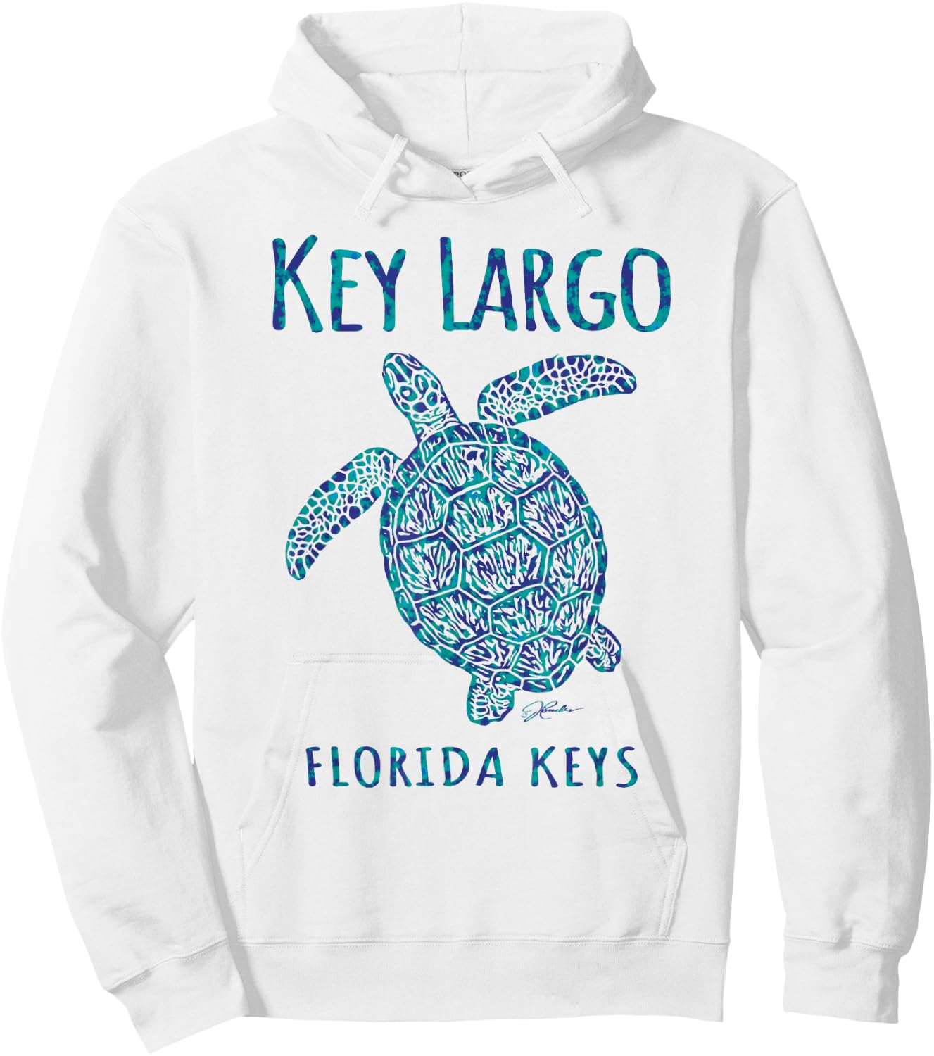 JCombs: Key Largo, FL, Sea Turtle, Beach Men Women Kids Hoodie - Hoodie | White