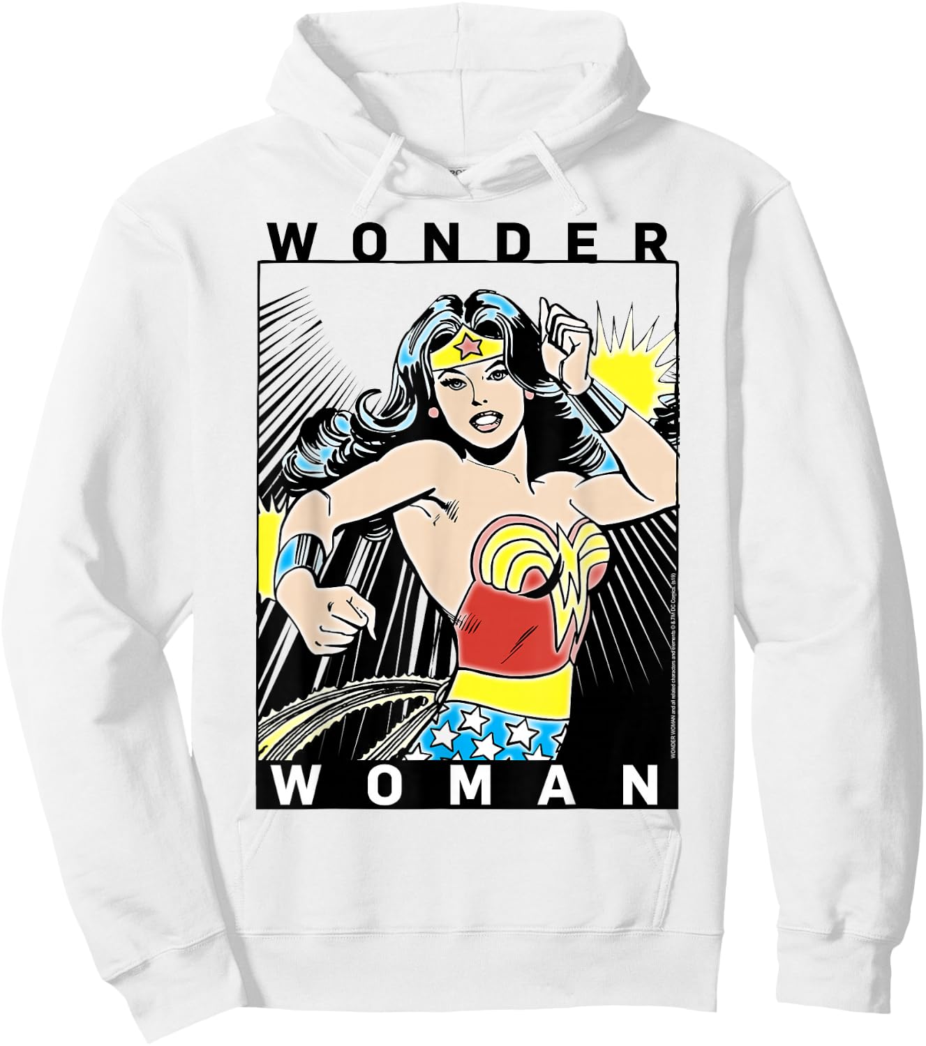 DC Comics Wonder Woman Vintage Style Comic Book Poster Hoodie - Hoodie | White