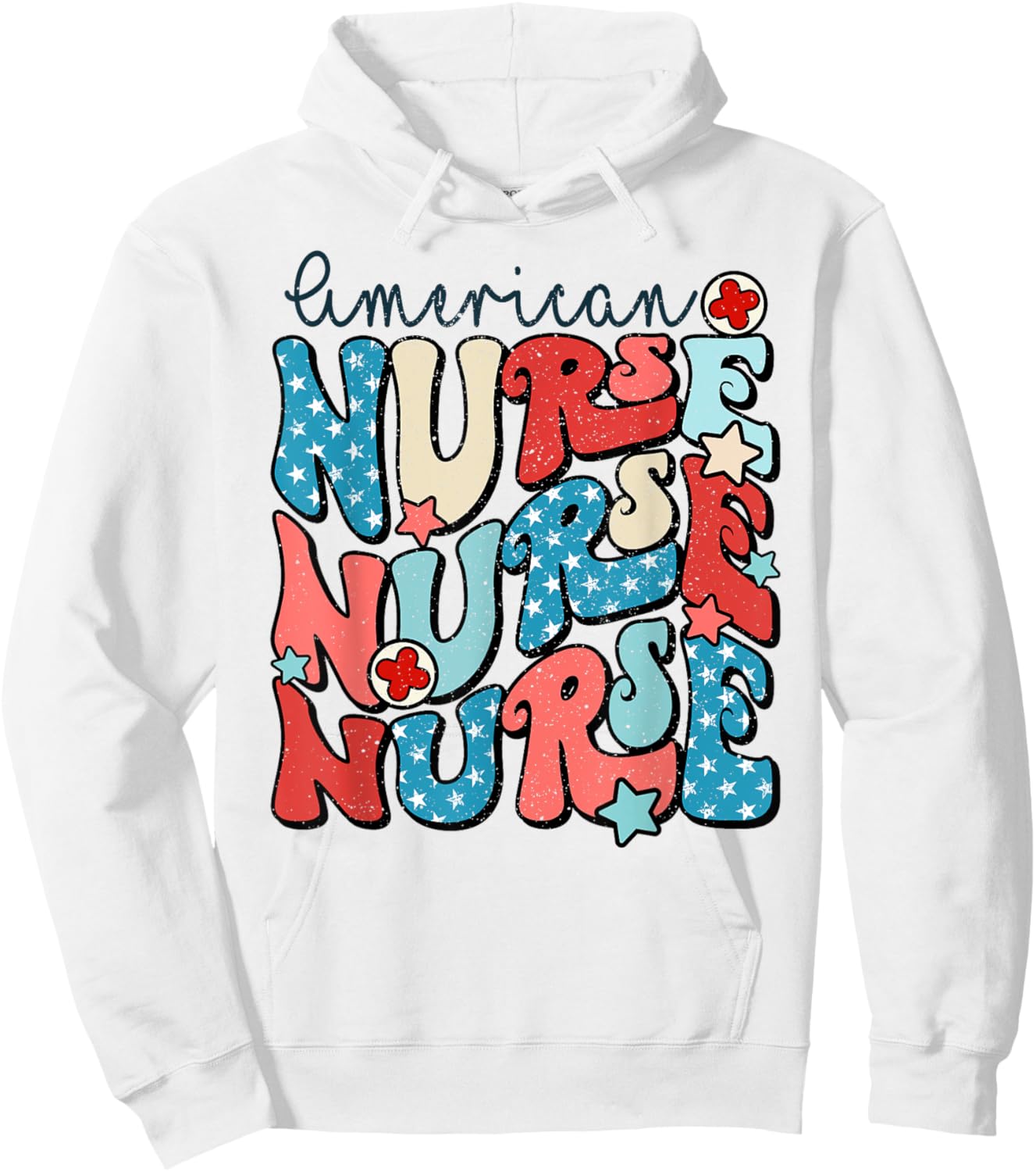 American Nurse 4th Of July Patriotic Nurse Memorial Day Hoodie - Hoodie | White