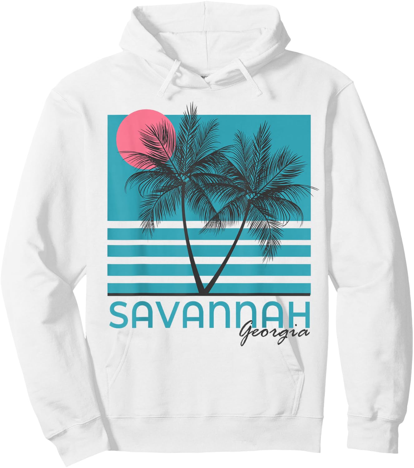 Savannah Georgia Souvenir GA Palm Trees Hoodie - Hoodie | White