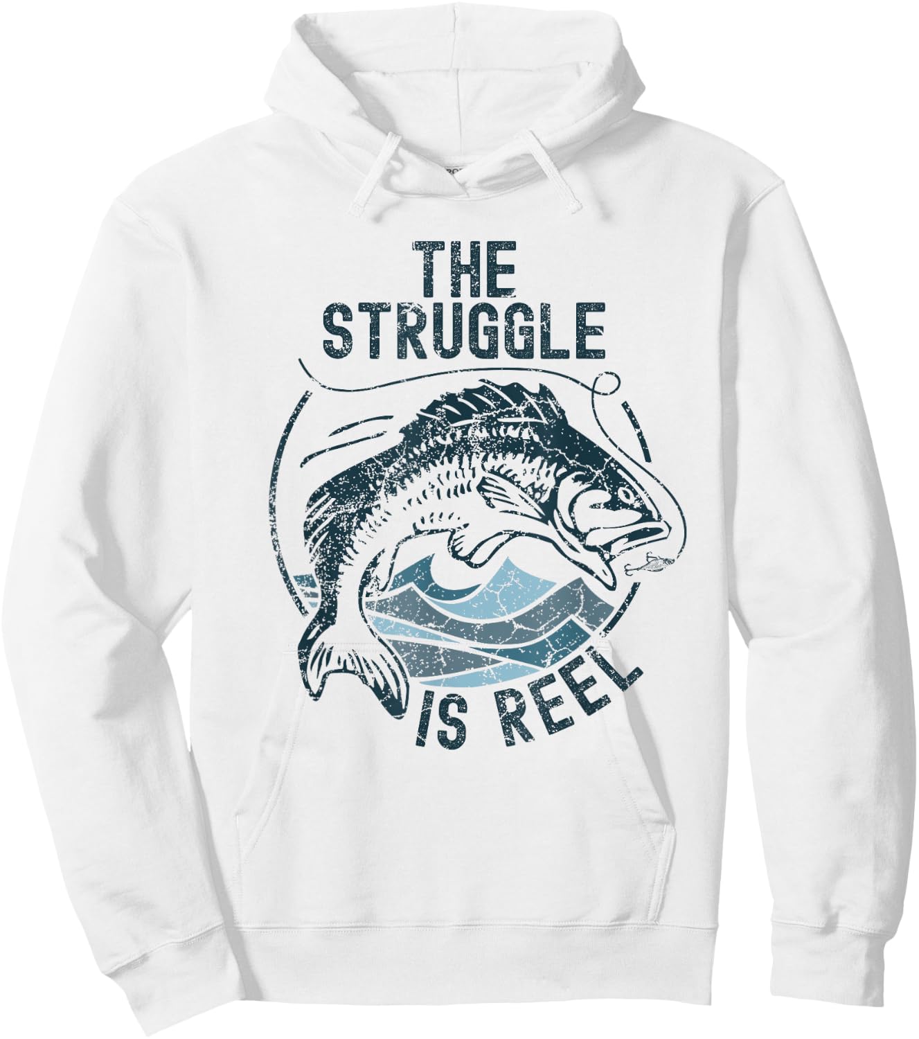 Funny Fishing The Struggle is Reel Fisherman Bass Fish Gift Hoodie - Hoodie | White