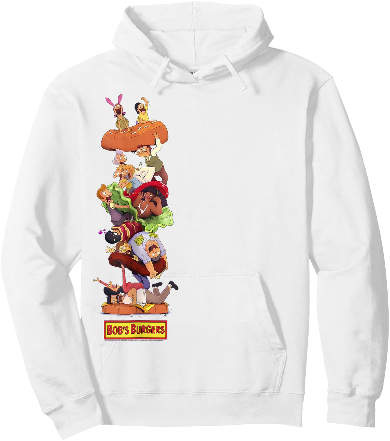Bob's Burgers Group Shot Burger Stack Hoodie - Hoodie | White