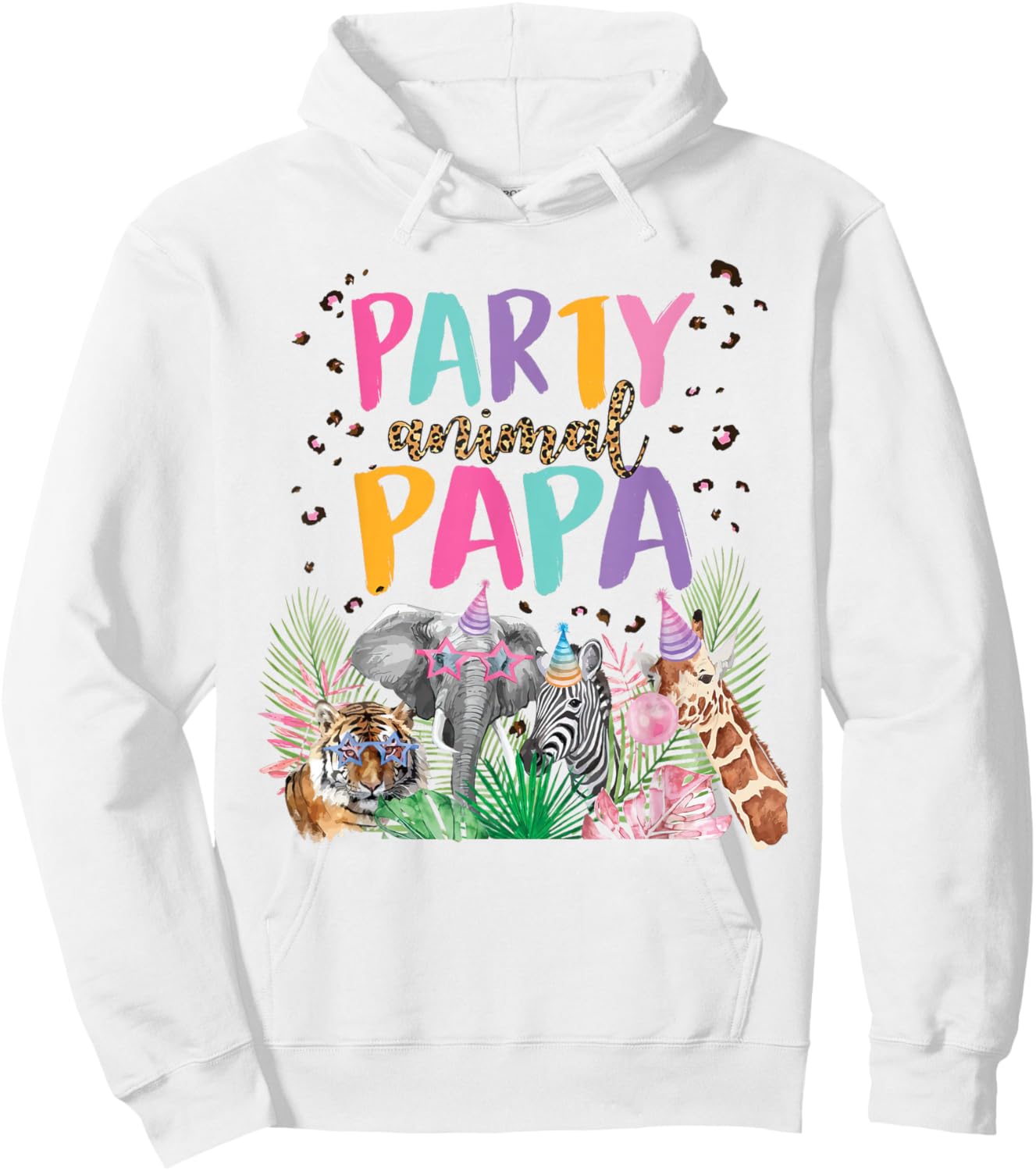 Papa Of The Birthday Boy Girl Zoo Theme Animal Party Hoodie - Hoodie | White