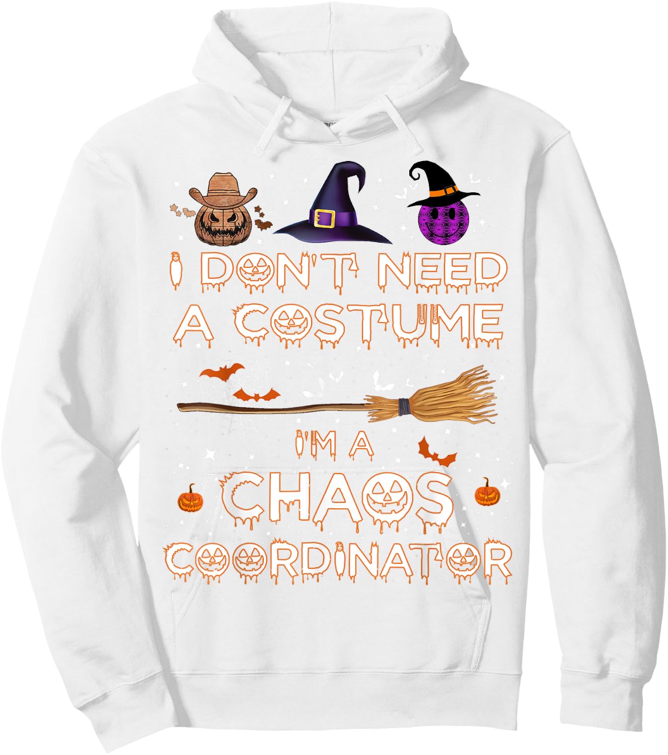 Chaos Coordinator Halloween Costume 2023 Pumpkin Hoodie - Hoodie | White