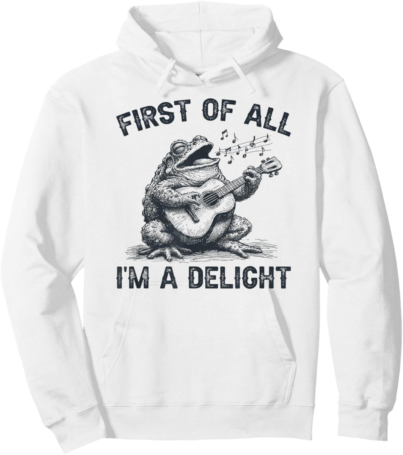 First Of All I'm A Delight, Funny Sarcastic Frog Hoodie - Hoodie | White
