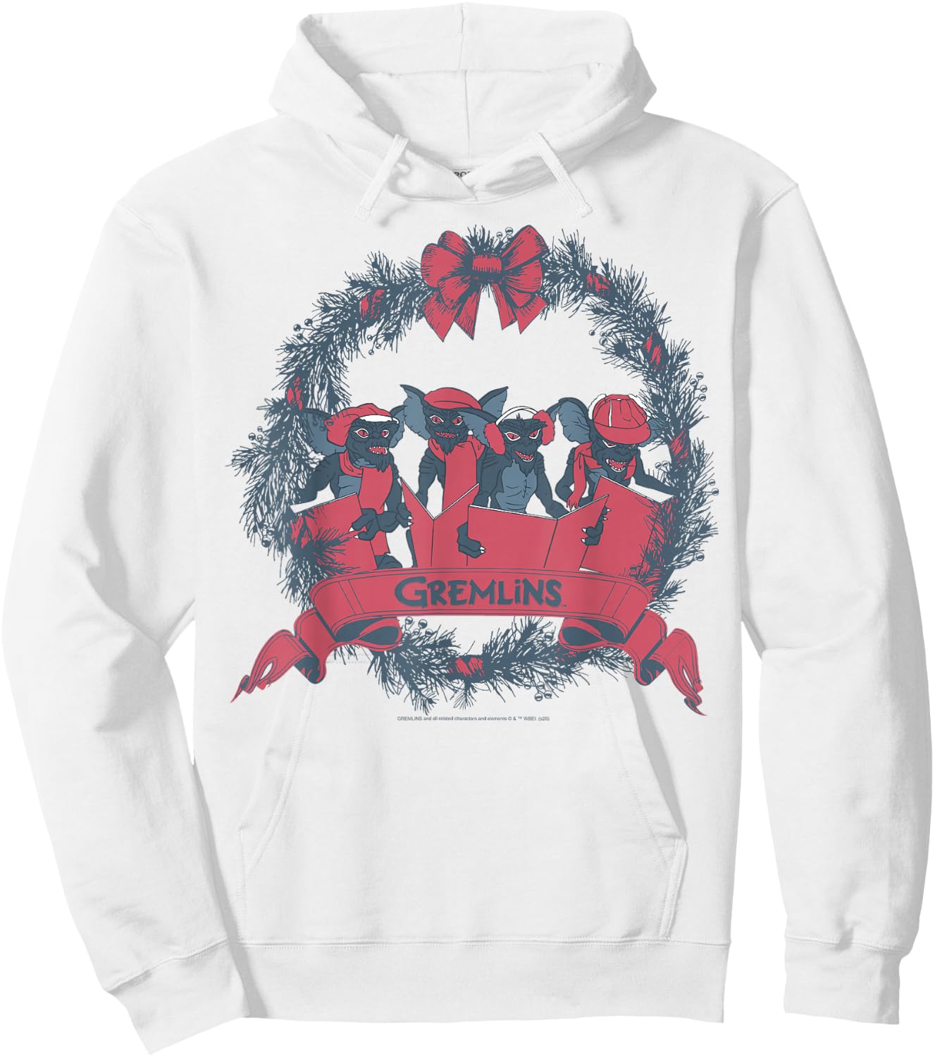 Gremlins Christmas Wreath Group Shot Hoodie - Hoodie | White