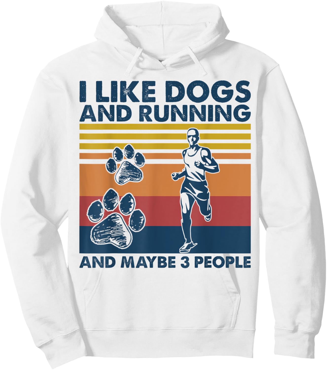 I Like Dogs And Running And Maybe 3 People Vintage Hoodie - Hoodie | White