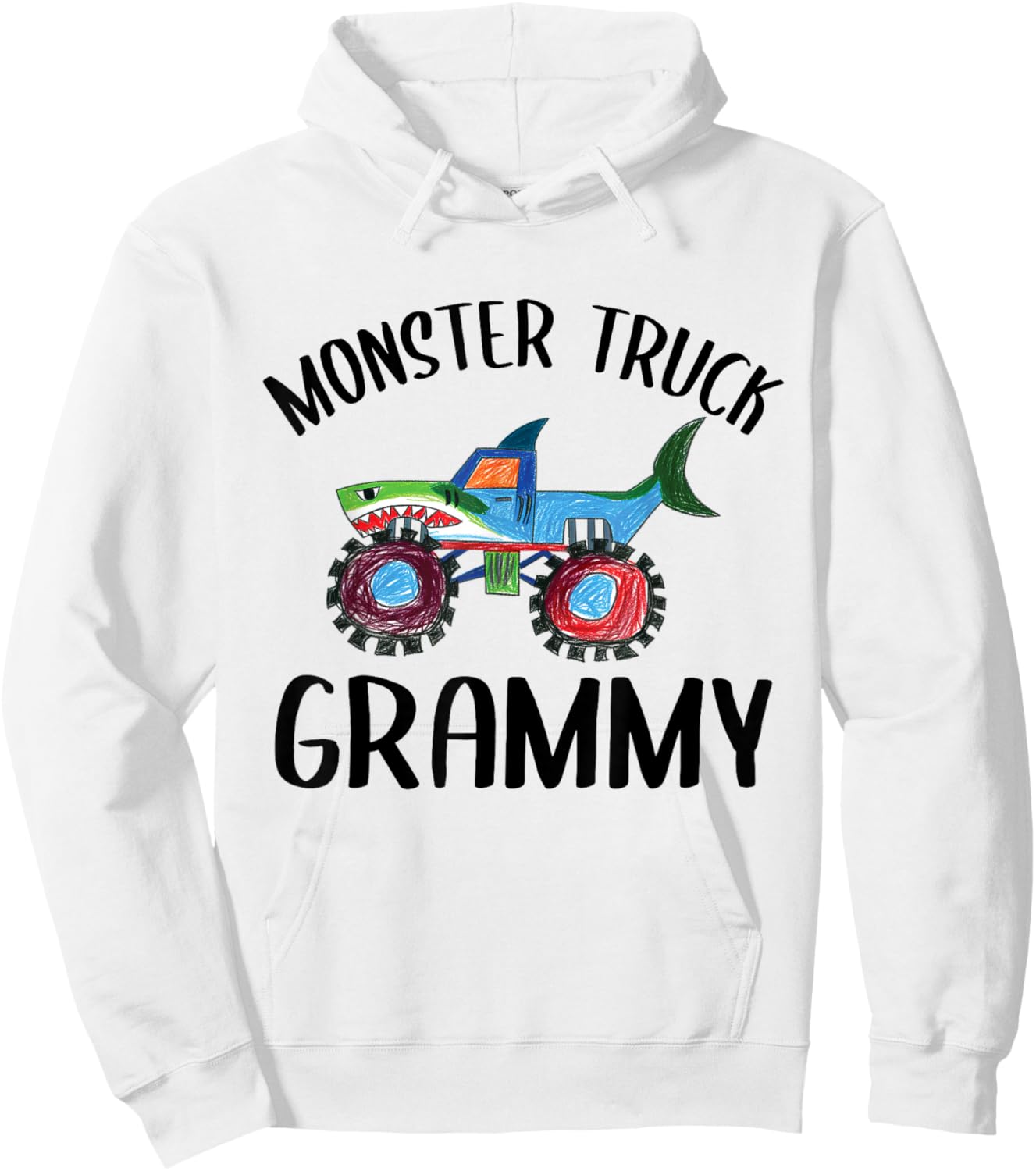 Children's Doodles Draw, Monster Truck Grammy Hoodie - Hoodie | White