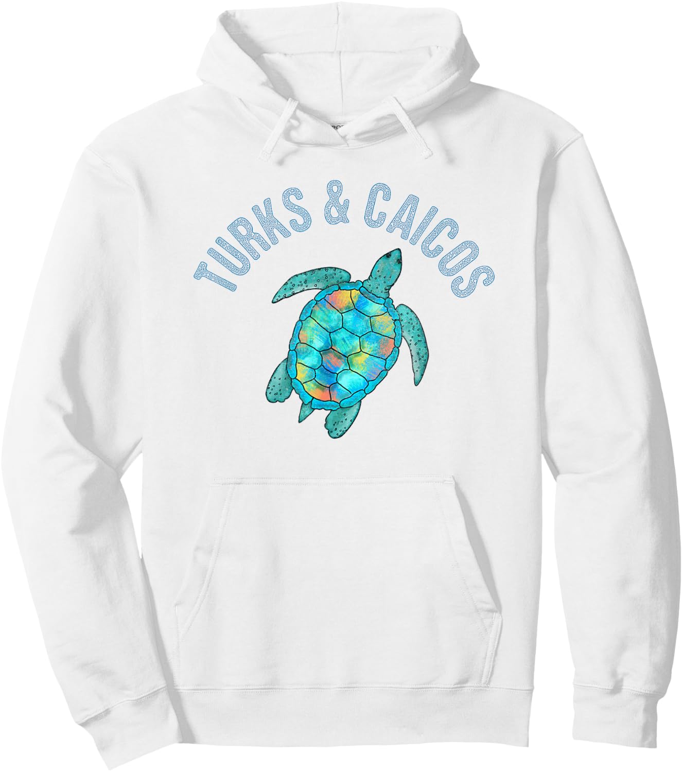 Turks & Caicos Beach Design / Sea Turtle Illustration Gift Men Women Girls Kids Hoodie - Hoodie | White