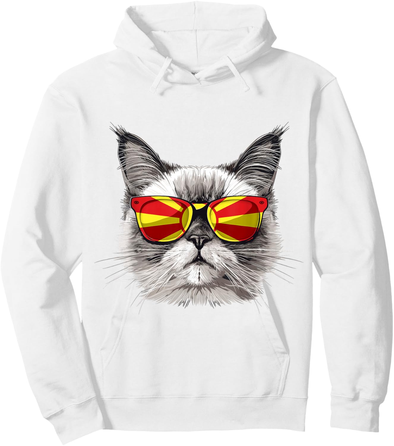 Macedonia Flag Cat Mom Souvenirs Products Kitten Macedonian Hoodie - Hoodie | White