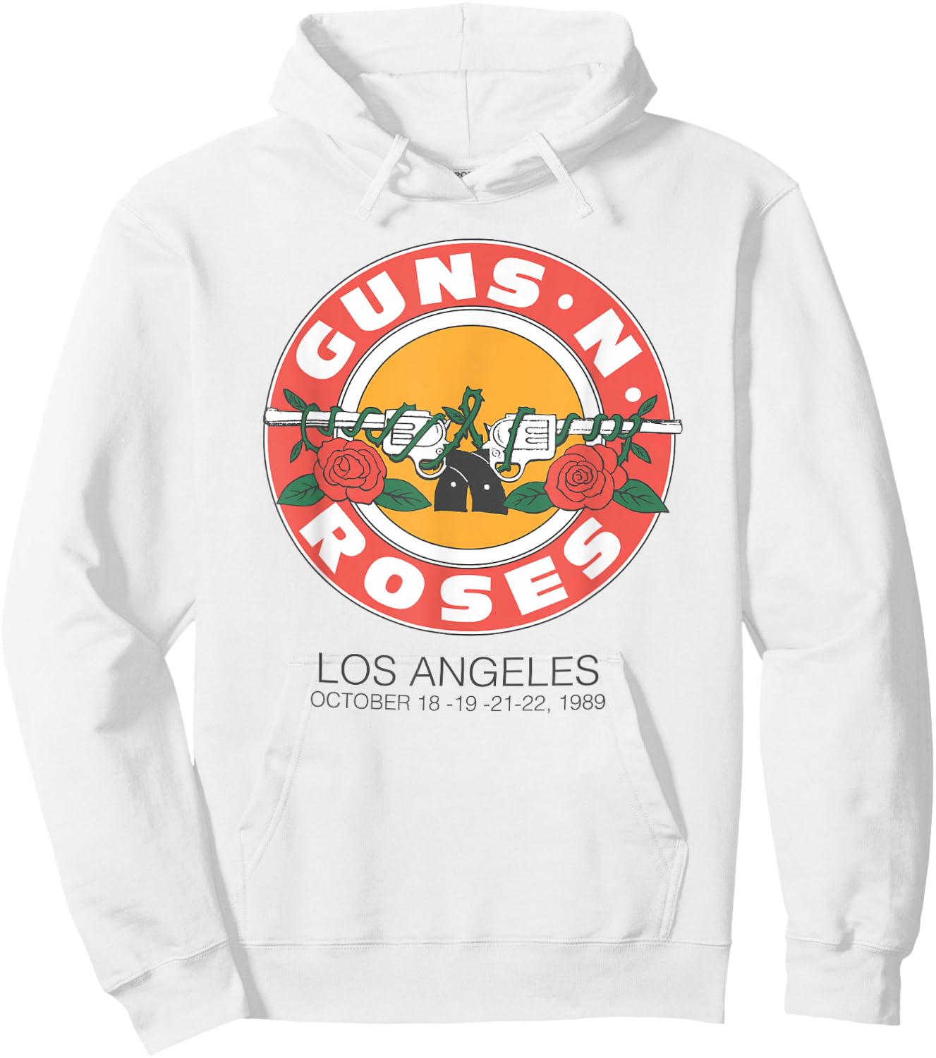 Official Guns N’ Roses 1989 Bullet Seal LA Hoodie - Hoodie | White