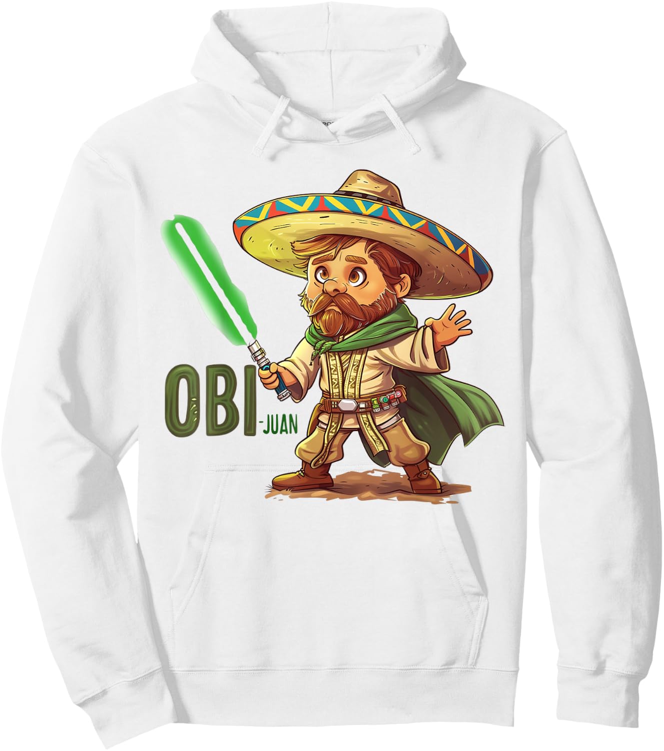 Mexican Obi Juan Movie Parody Cinco De Gaming Hoodie - Hoodie | White