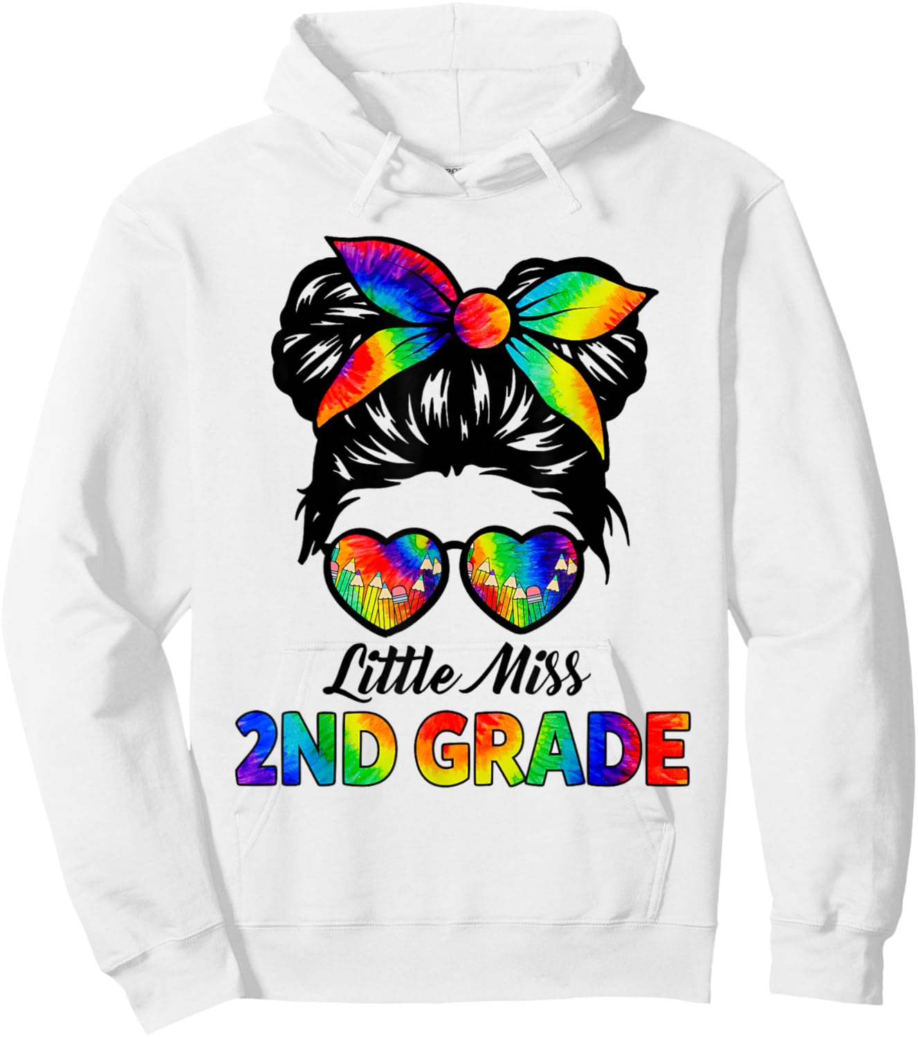 Girls Second Grade Back To School Cute Little Miss 2nd Grade Hoodie - Hoodie | White