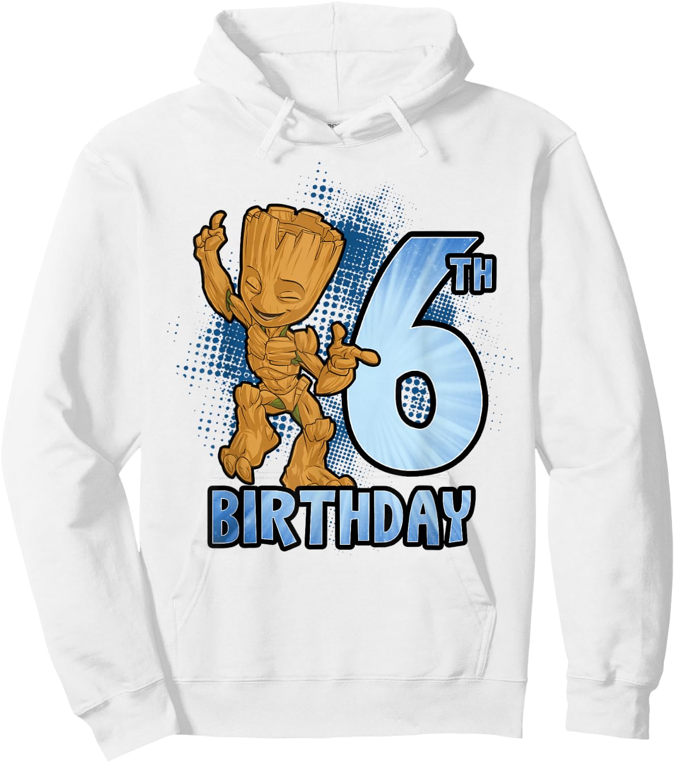 Marvel Guardians of The Galaxy Baby Groot 6th Birthday Hoodie - Hoodie | White