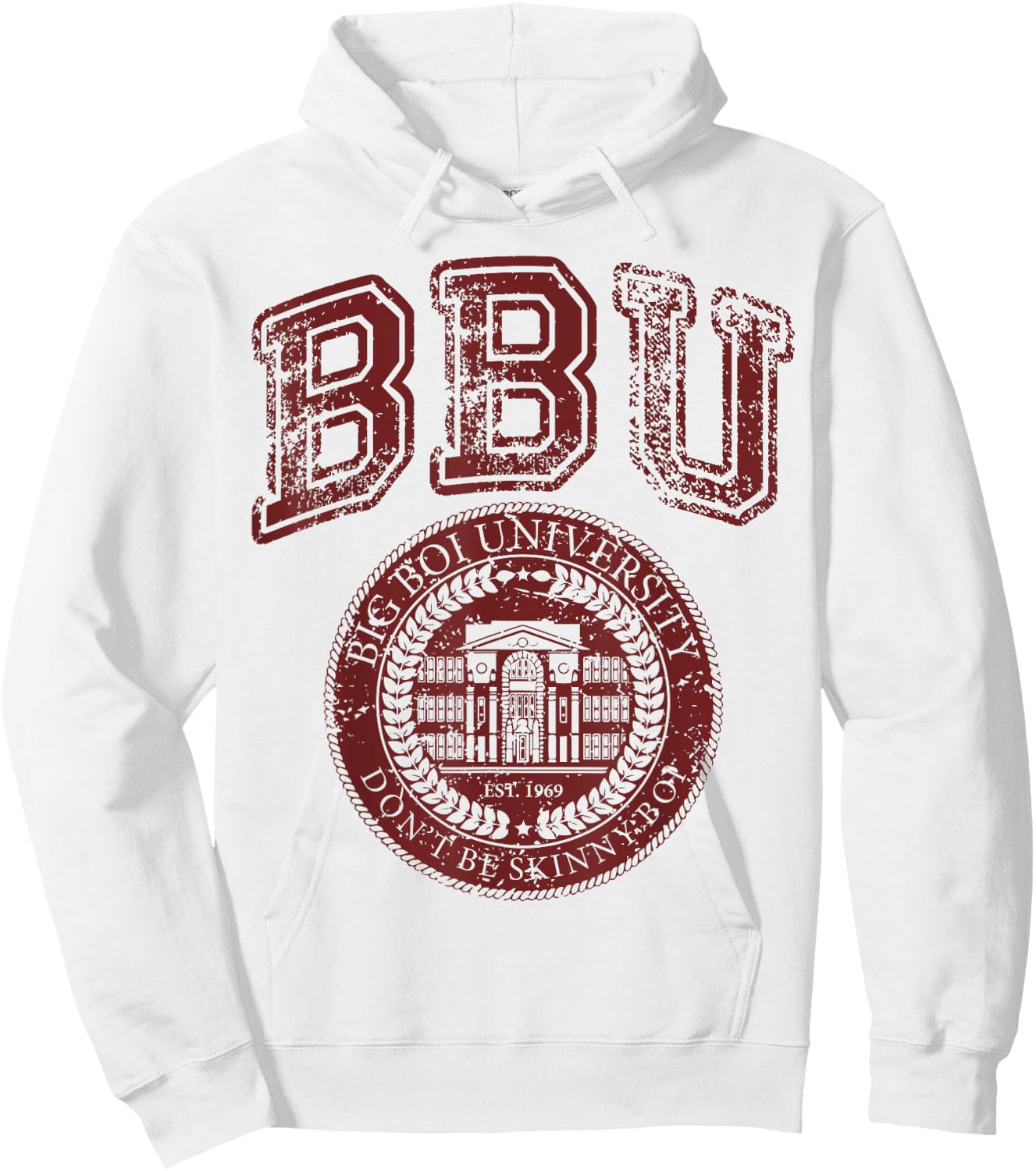 Don't Be a Skinny Boy Big Boi University College Sports Gym Hoodie - Hoodie | White