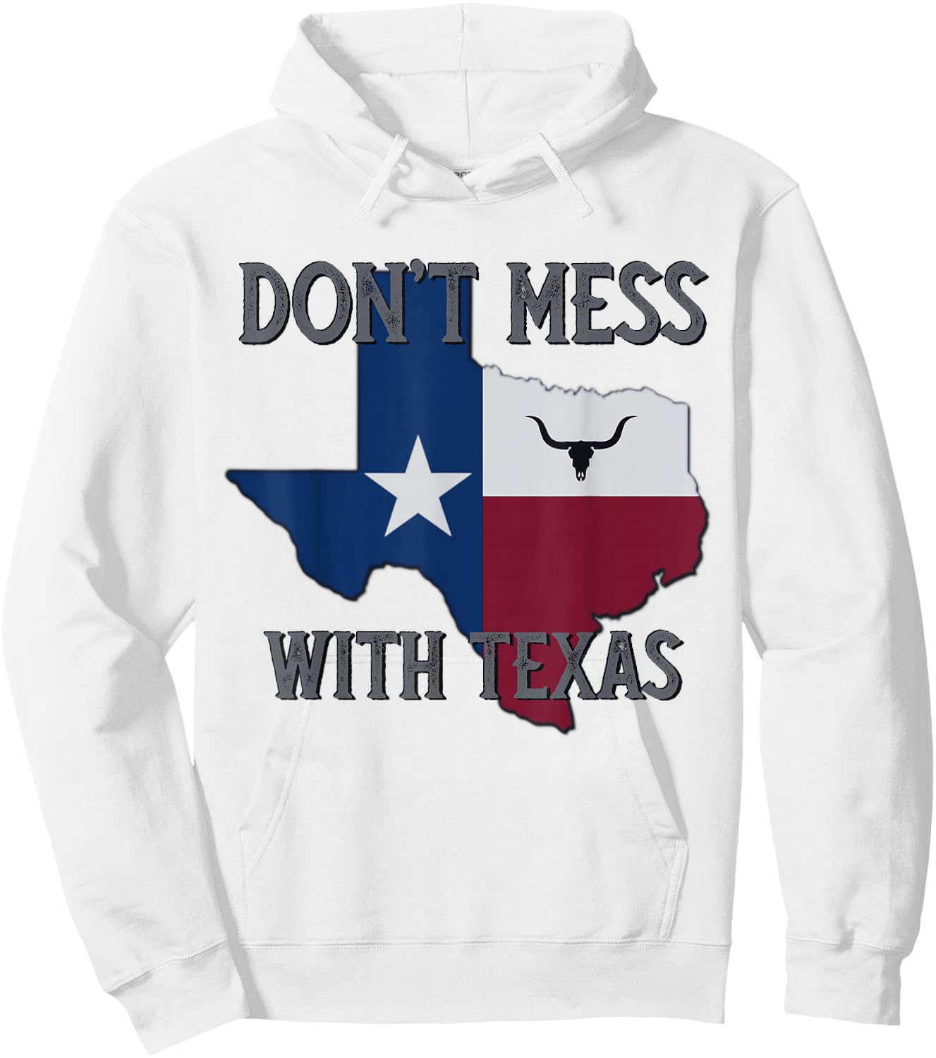 Texas Don't Mess with Vintage Texas Longhorn Lone Star State Hoodie - Hoodie | White
