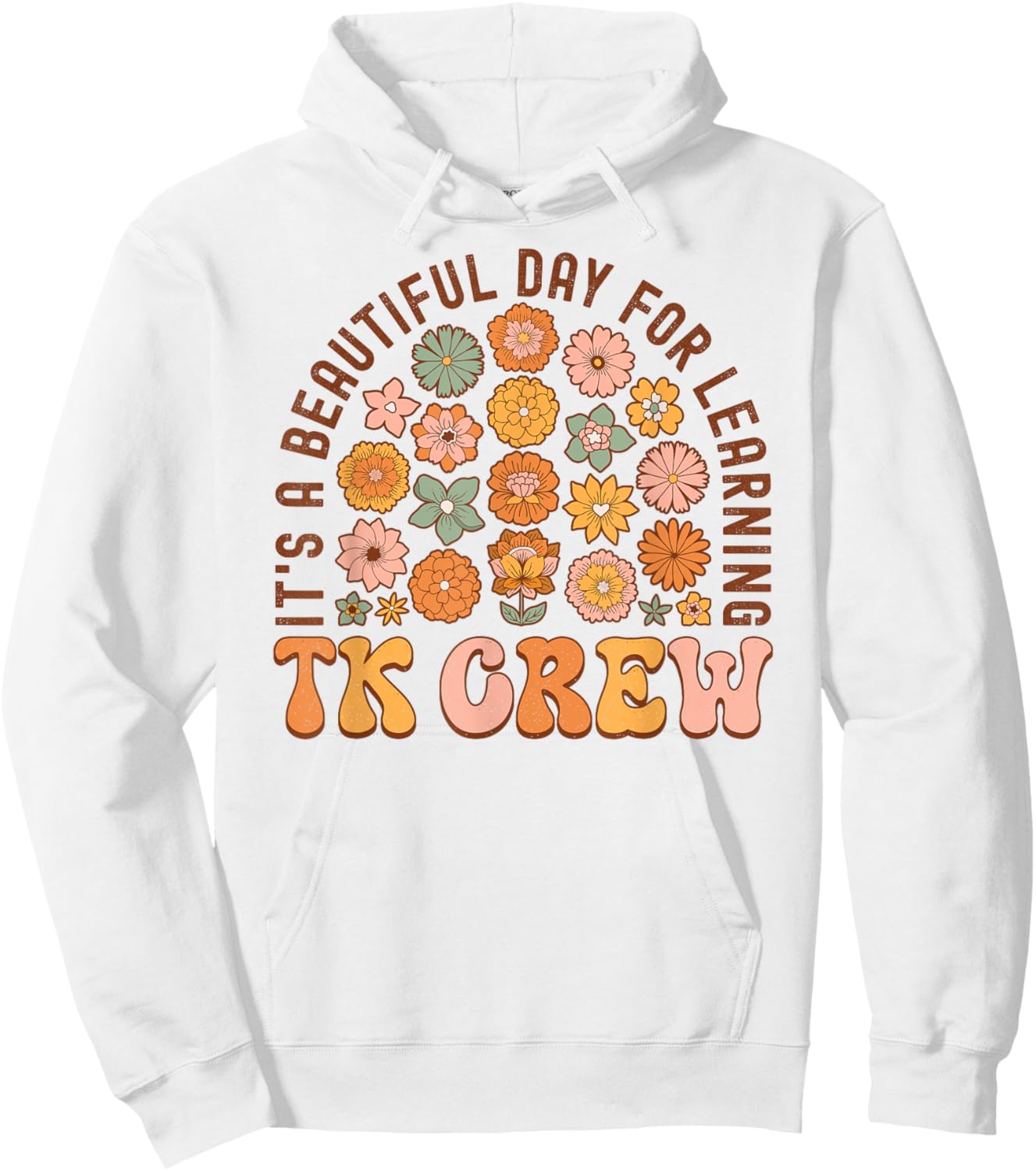 TK Crew Wildflower Retro TK Teacher Daisy Kid Back to School Hoodie - Hoodie | White