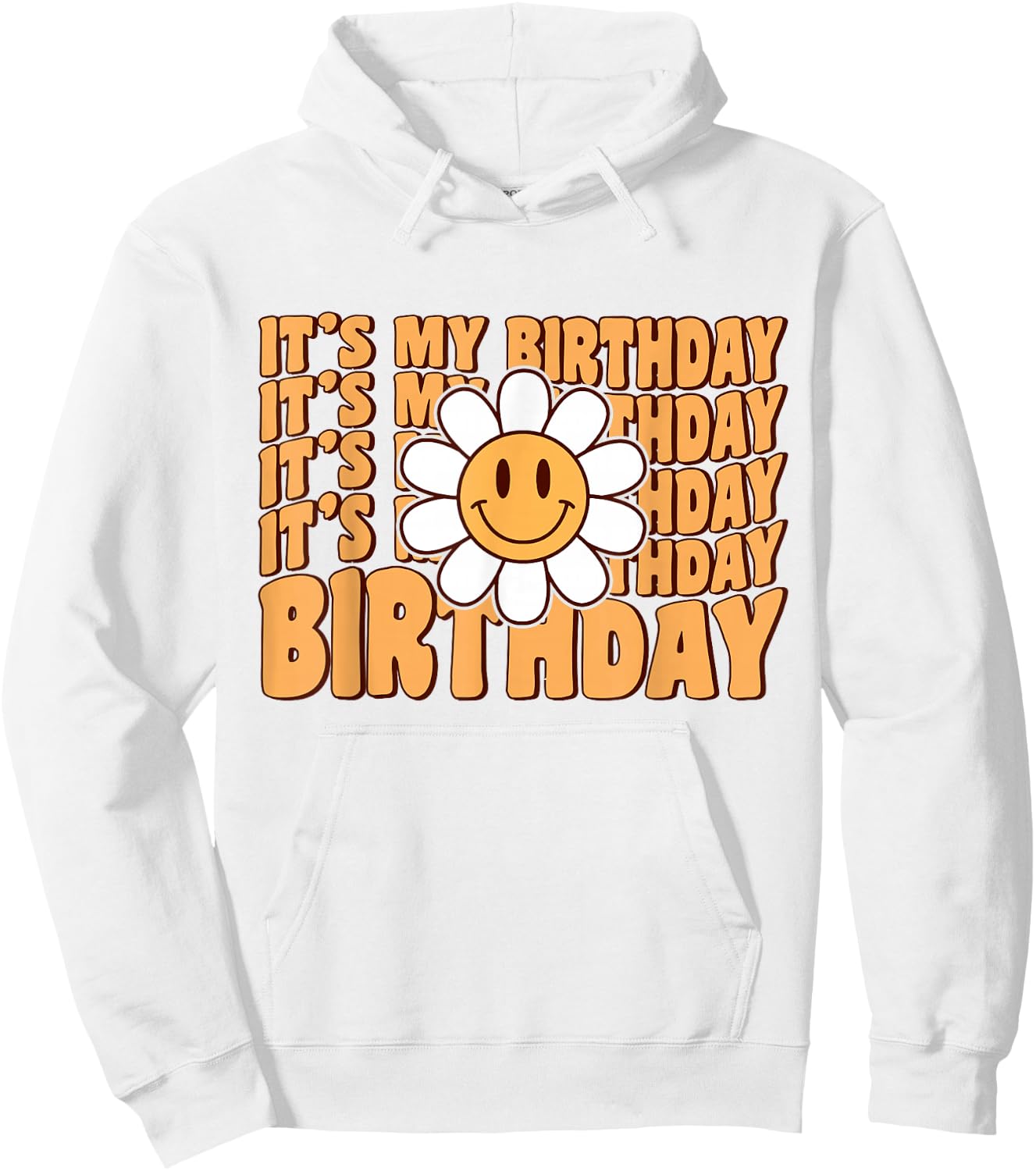 Retro My Birthday Groovy Birthday Flower Women Teens Girls Hoodie - Hoodie | White