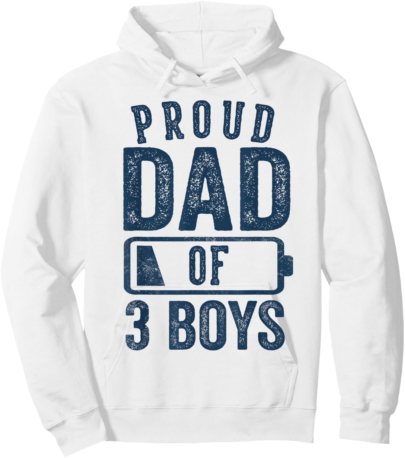 Proud Dad of 3 Boys Gifts Daddy of Three Sons Hoodie - Hoodie | White