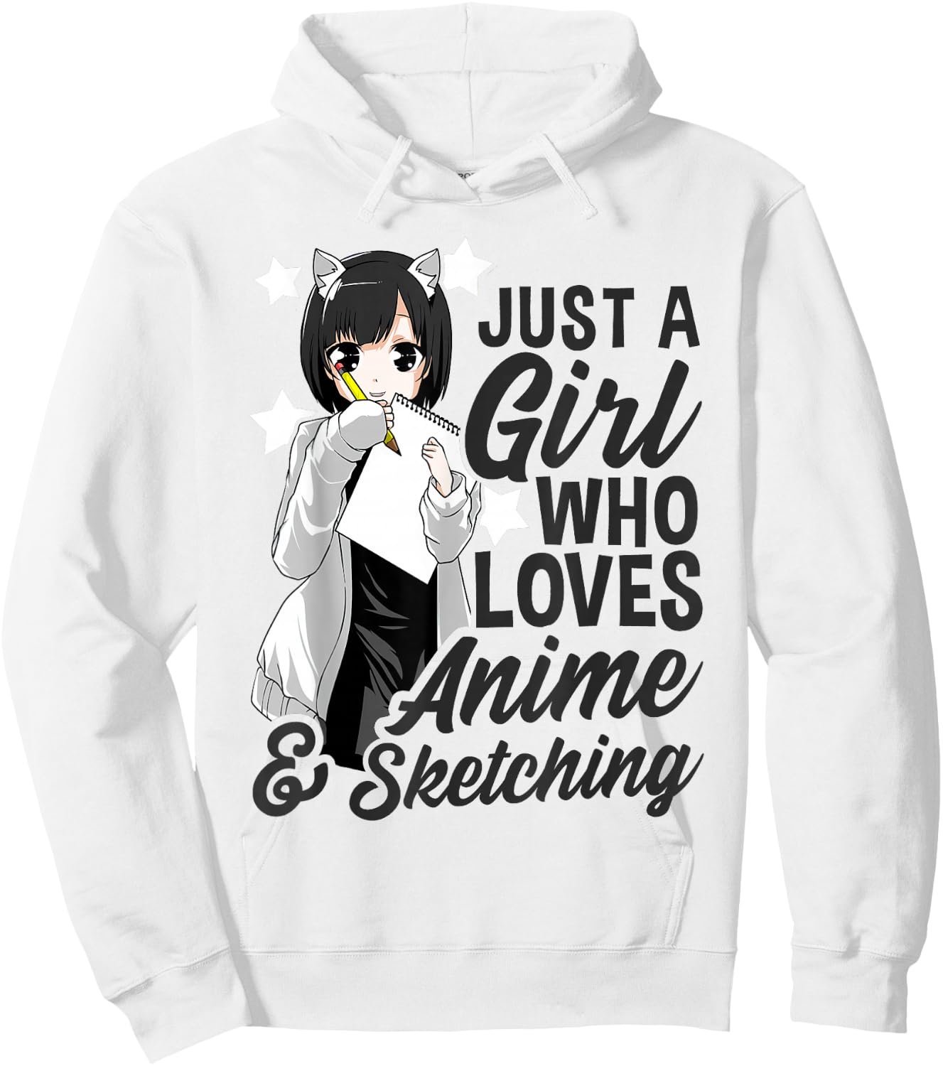 Just A Girl Who Loves Anime and Sketching Drawing Anime Kids Hoodie - Hoodie | White