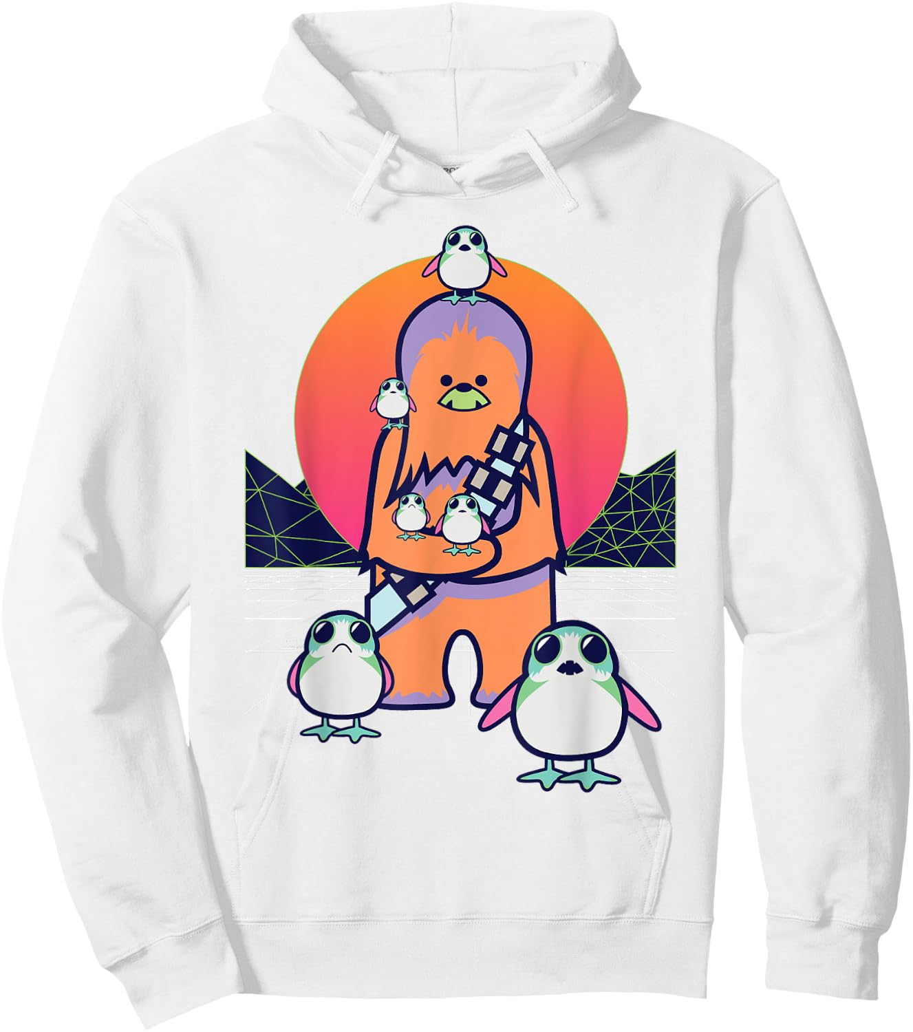 Star Wars Kawaii Porgs and Chewbacca Hoodie - Hoodie | White