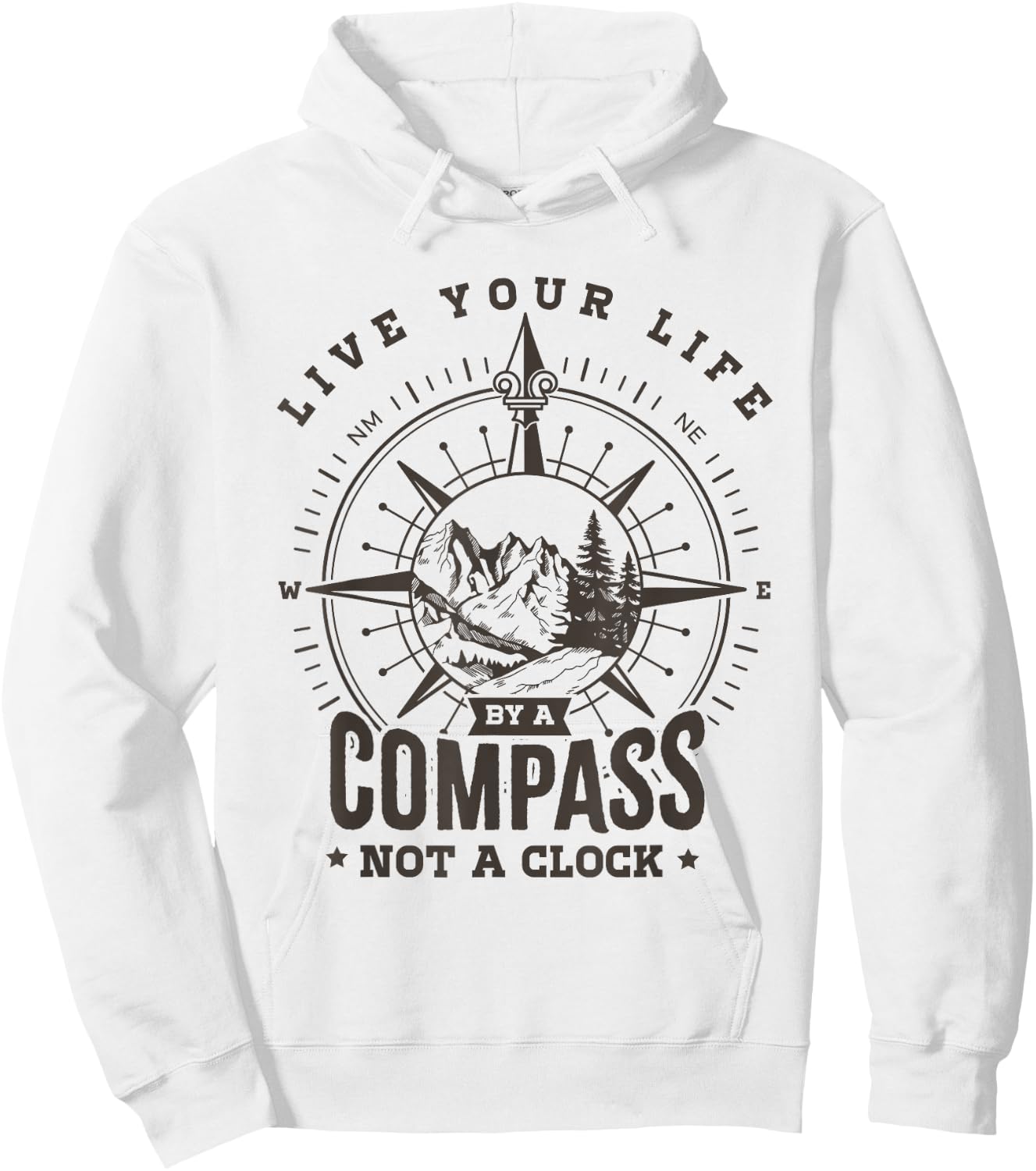 Live your life by a compass not a clock Hoodie - Hoodie | White
