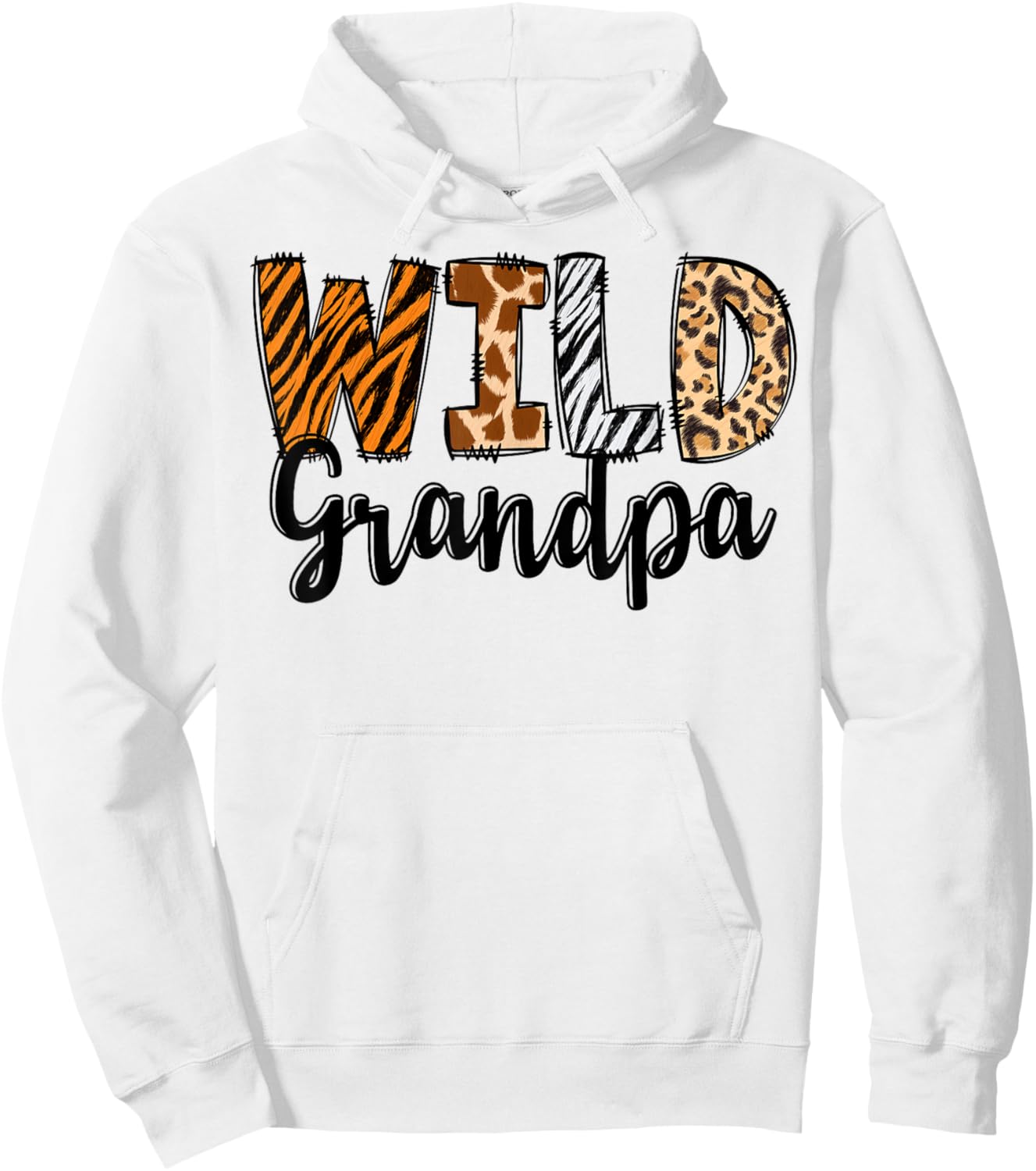 Wild Grandpa Zoo Born Two Be Wild B-day Safari Jungle Animal Hoodie - Hoodie | White