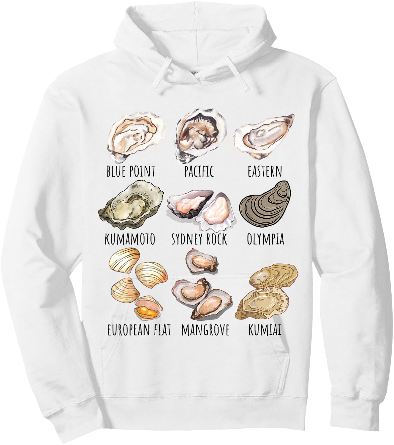 Different Type of Oysters Breed Collection,Cute Oyster Lover Hoodie - Hoodie | White