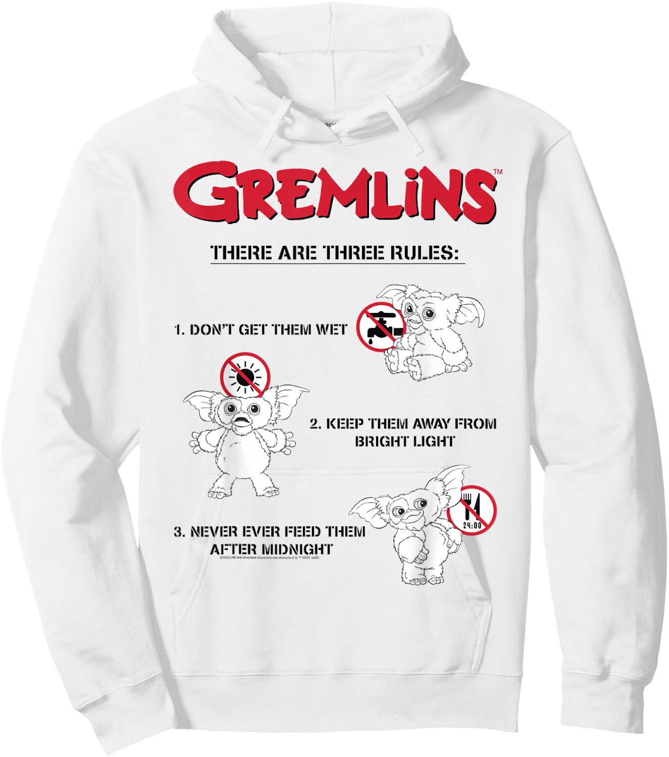 Gremlins There Are Three Rules Hoodie - Hoodie | White