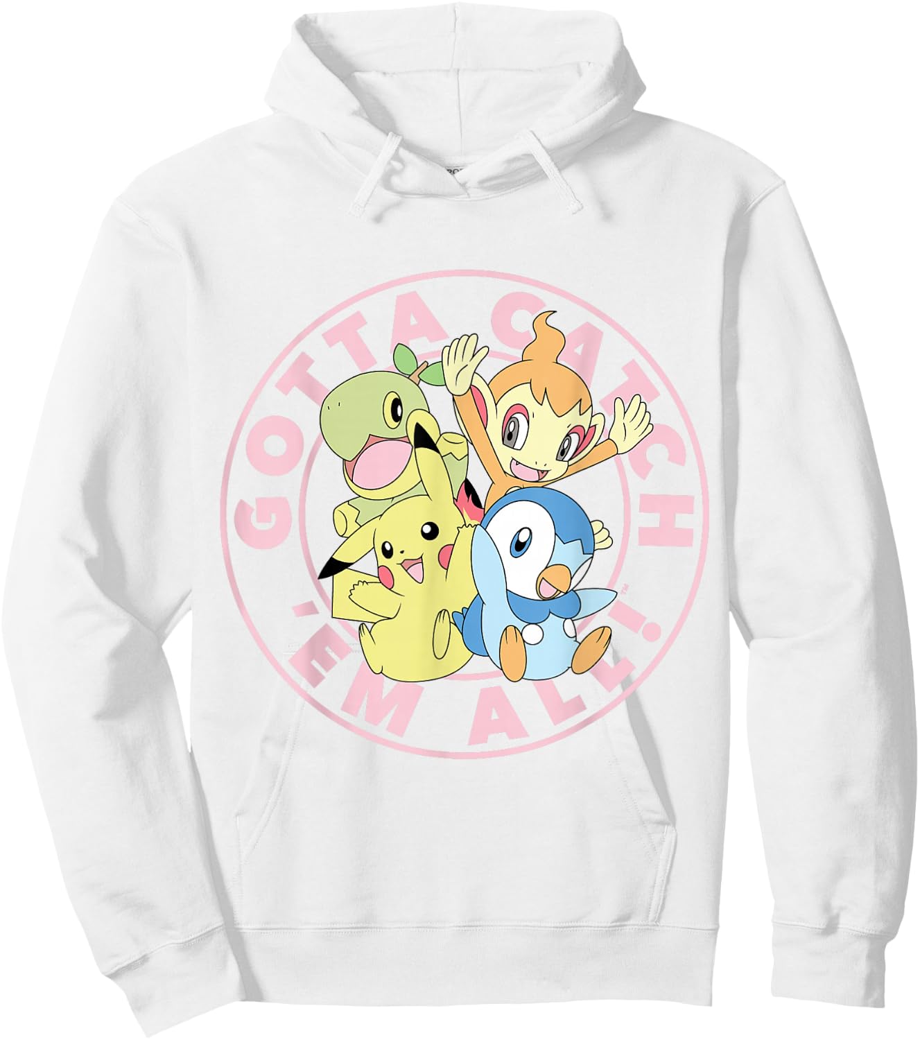 Pokémon - Gotta Catch Em All Pikachu Piplup Chimchar Turtwig Hoodie - Hoodie | White