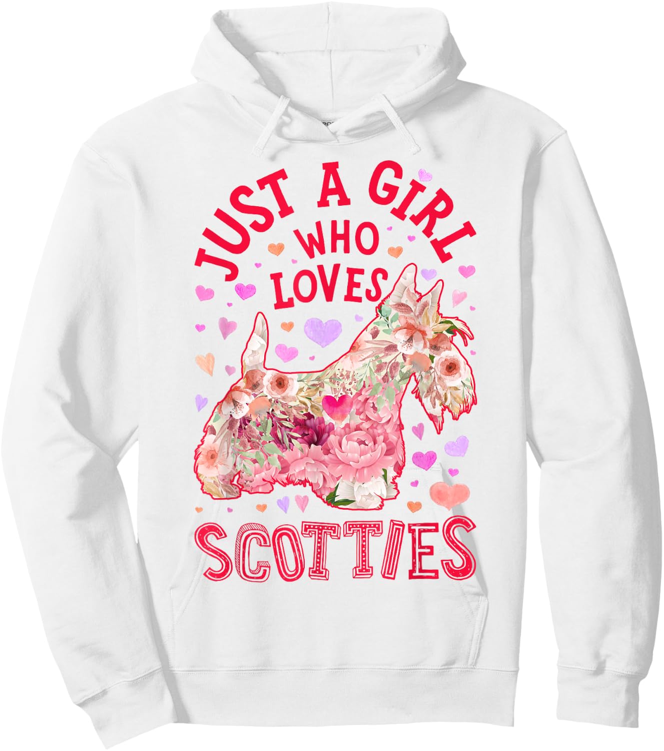 Scottie Scottish Terrier Just A Girl Who Loves Dog Flower Hoodie - Hoodie | White