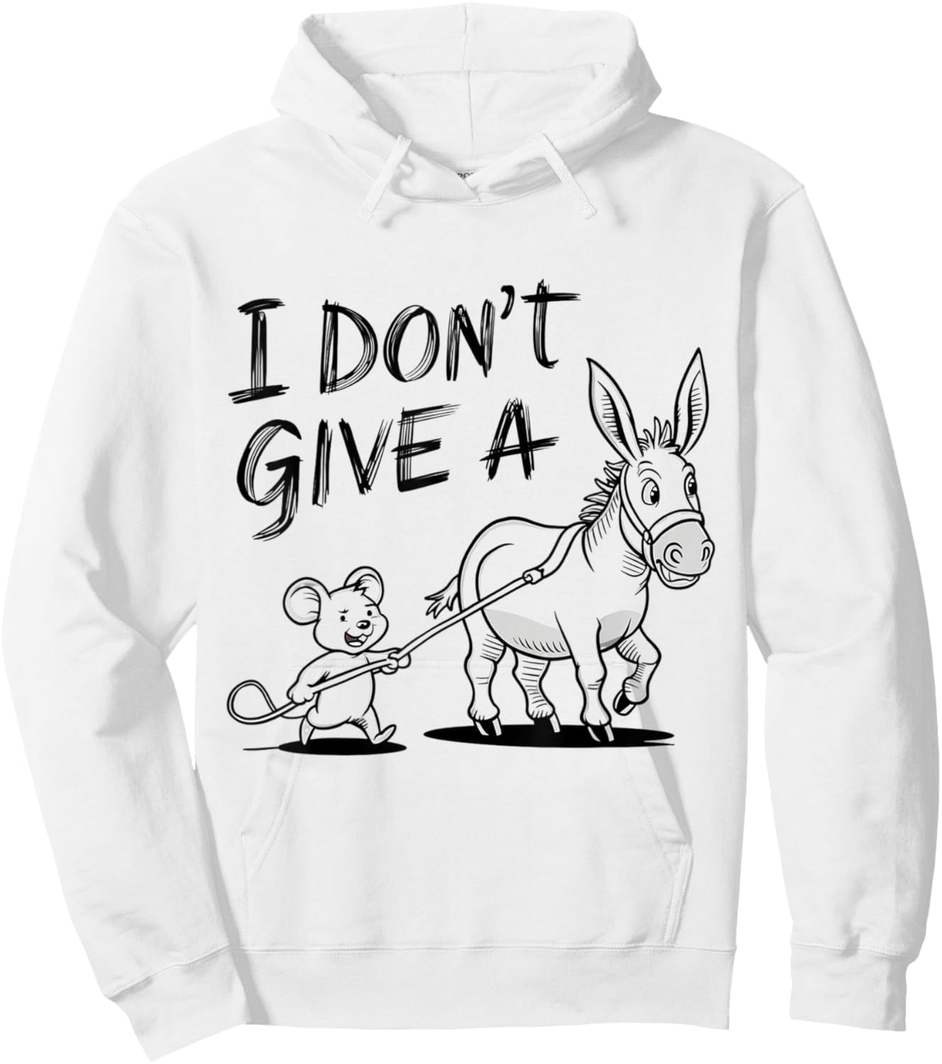 Funny Mouse I Don't Give a Rat's Ass Hoodie - Hoodie | White