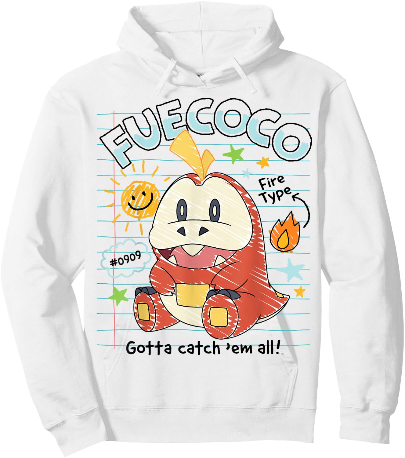 Pokémon - Fuecoco Gotta Catch 'Em All Fire Type #0909 Hoodie - Hoodie | White