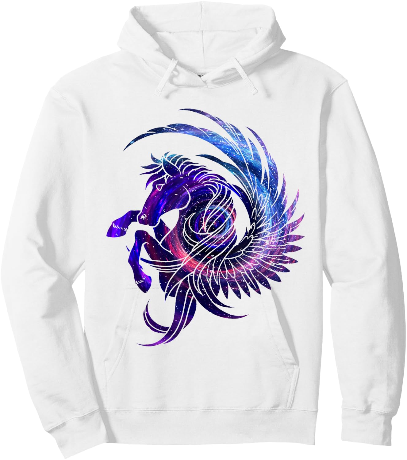 Mystical Pegasus starry sky Hoodie - Hoodie | White