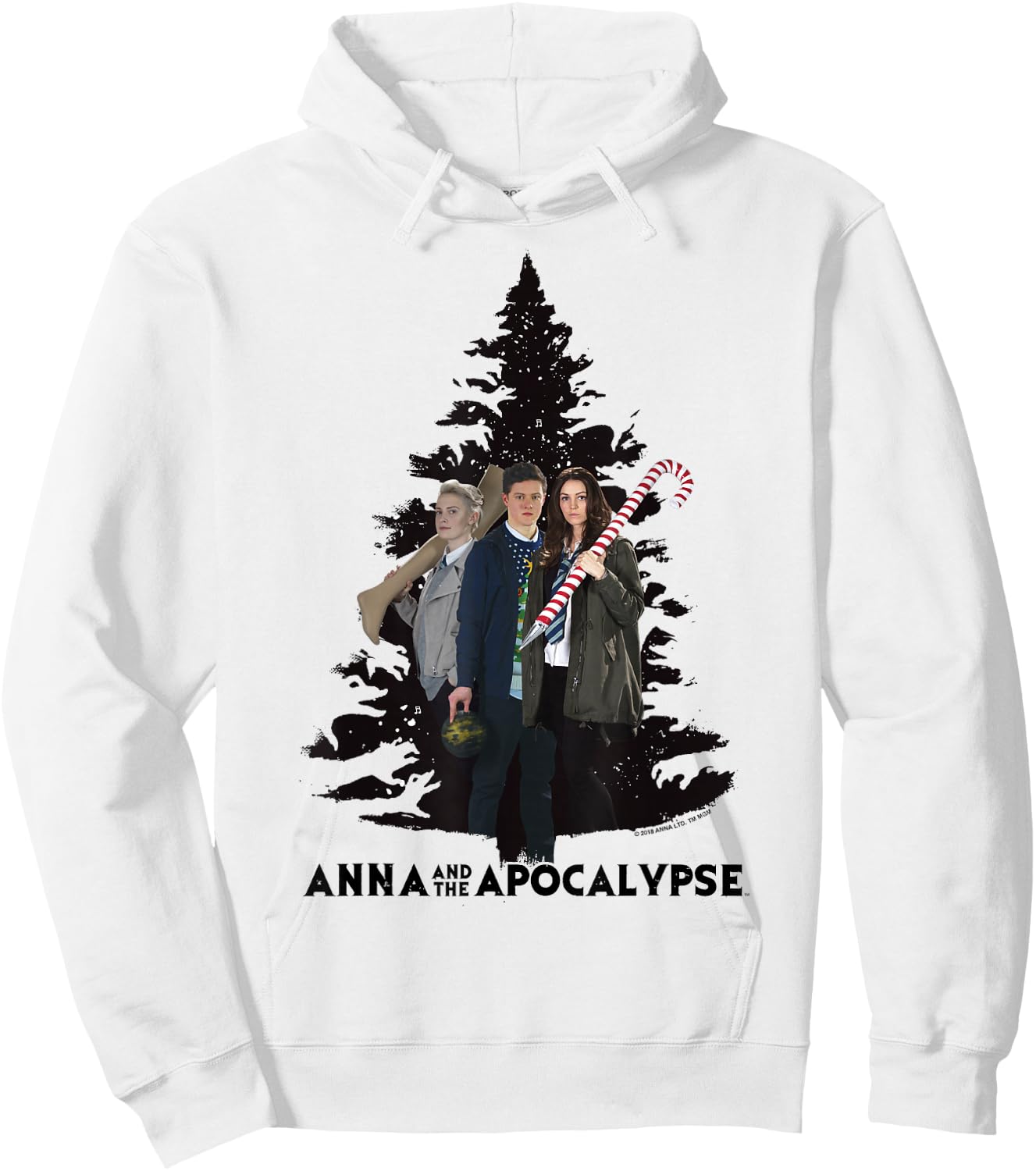 Anna and the Apocalypse Group Shot Zombie Christmas Tree Hoodie - Hoodie | White