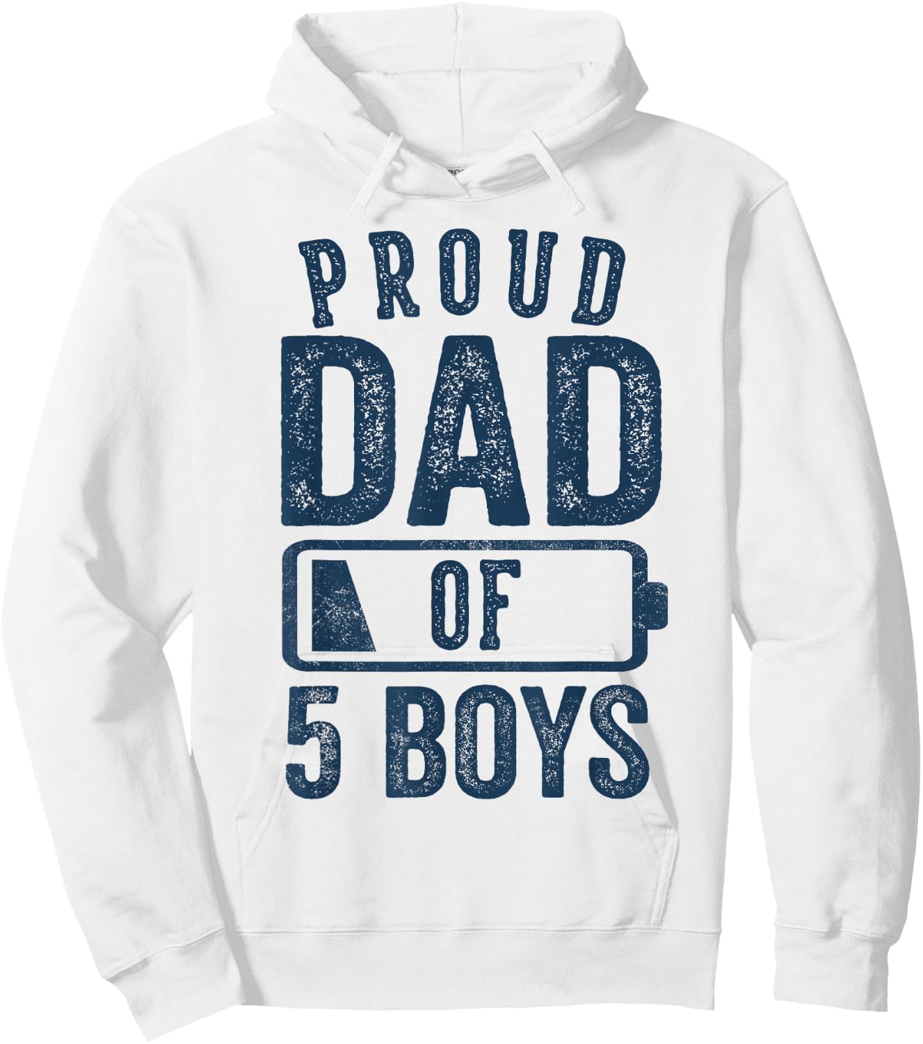 Proud Dad of 5 Boys Gifts Daddy of Five Sons Hoodie - Hoodie | White
