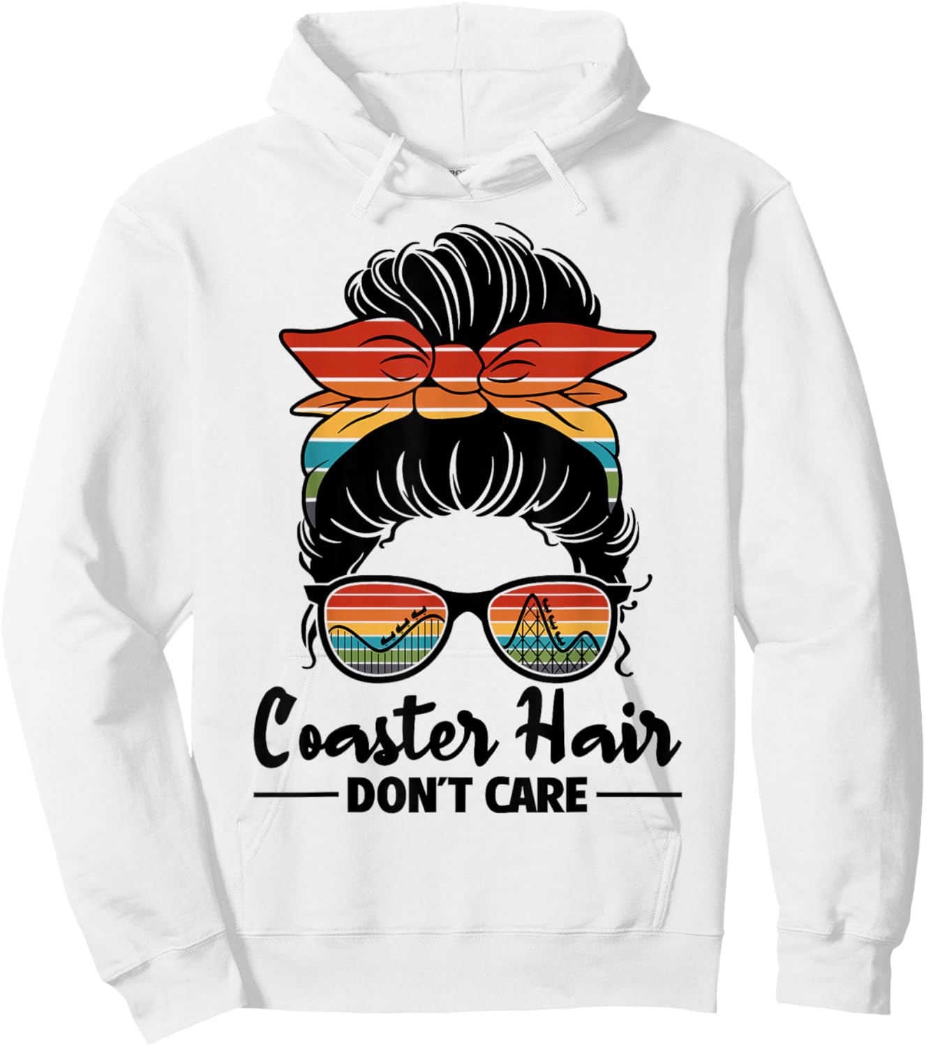 Coaster Hair Don't Care Roller Coaster Women Rollercoaster Hoodie - Hoodie | White