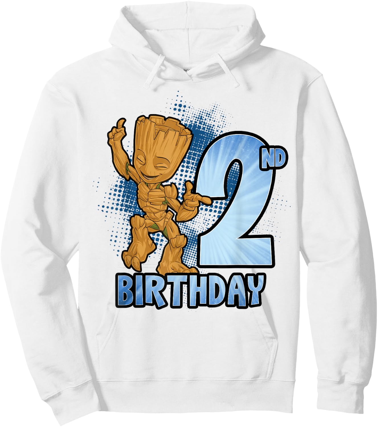 Marvel Guardians Of The Galaxy Baby Groot 2nd Birthday Hoodie - Hoodie | White