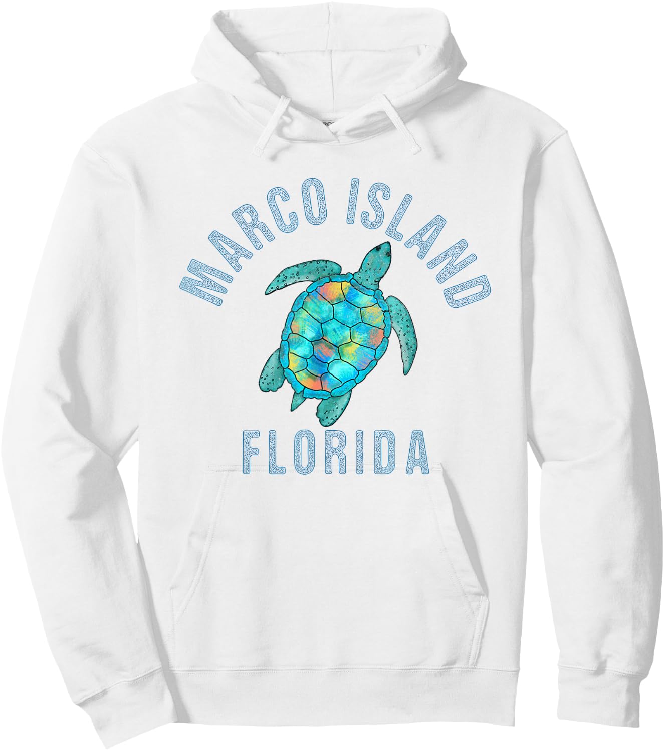 Marco Island Beach Design / Sea Turtle Illustration Gift Hoodie - Hoodie | White