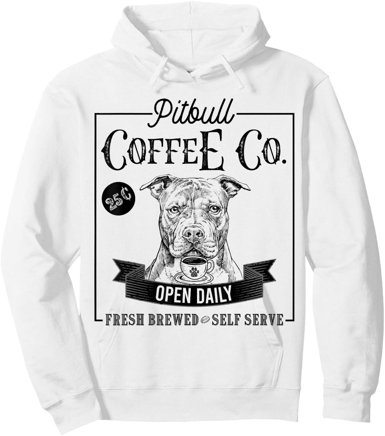 Retro Pit Bull Coffee Funny Dog Pittie Mom Coffee Lover Men Women Girls Kids Hoodie - Hoodie | White